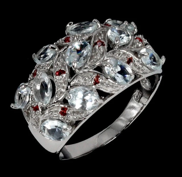 No reserve price - Ring 14K White Gold Plated 925 Sterling Silver