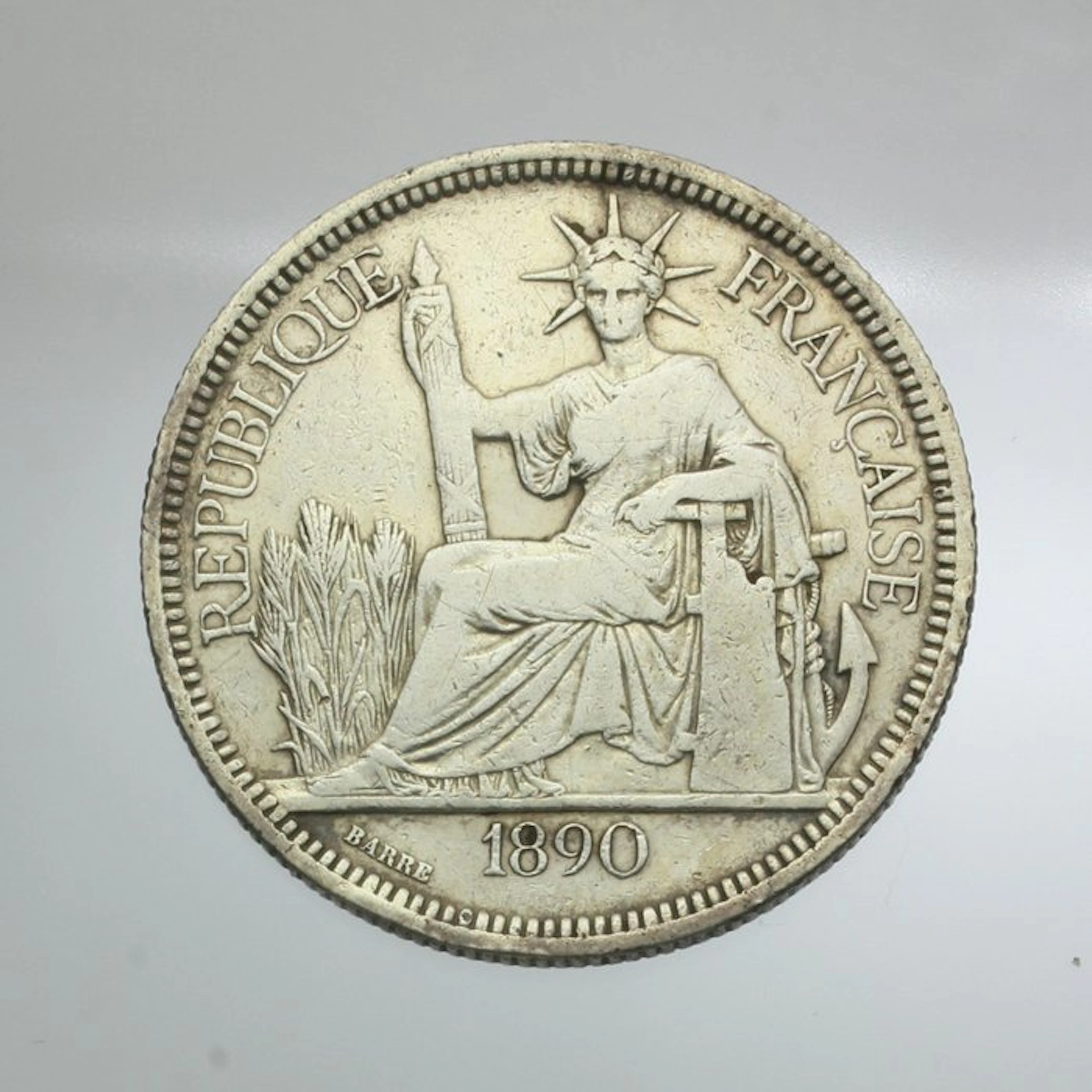 French Indochina. Piastre de commerce 1890-A (No reserve price)