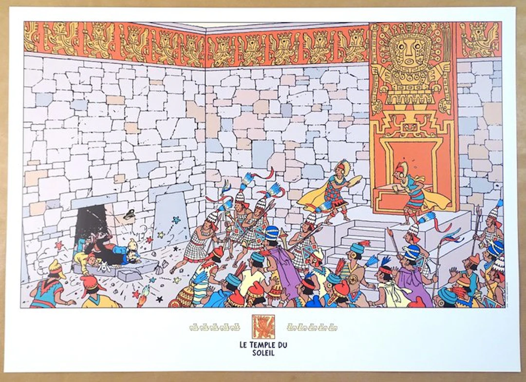 Hergé - 1 Offset Print - Tintin - Le Temple du Soleil - 1996