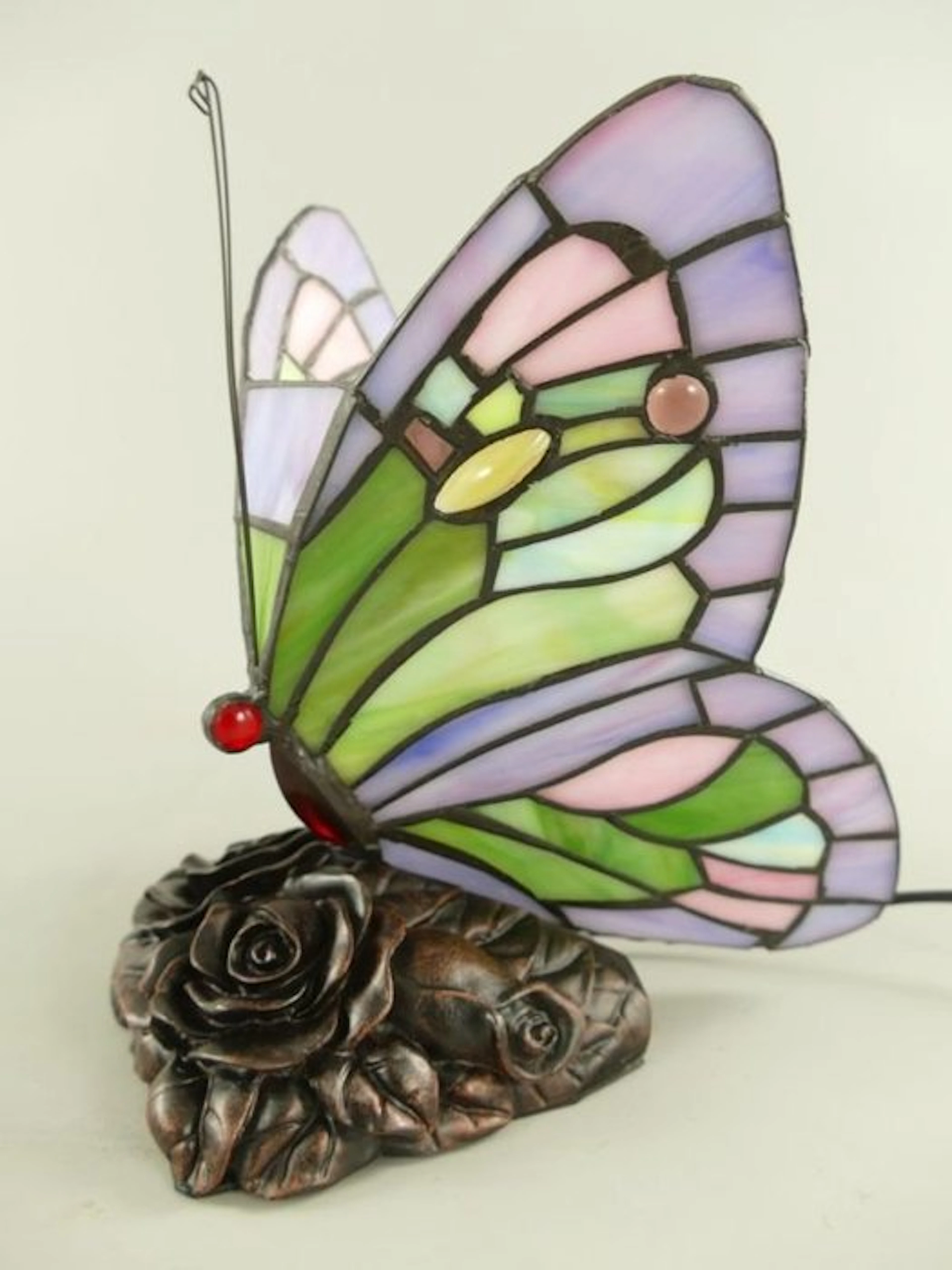 Tiffany Style - Table lamp - Glass, Brass, Bronze - Tiffany Vlinder