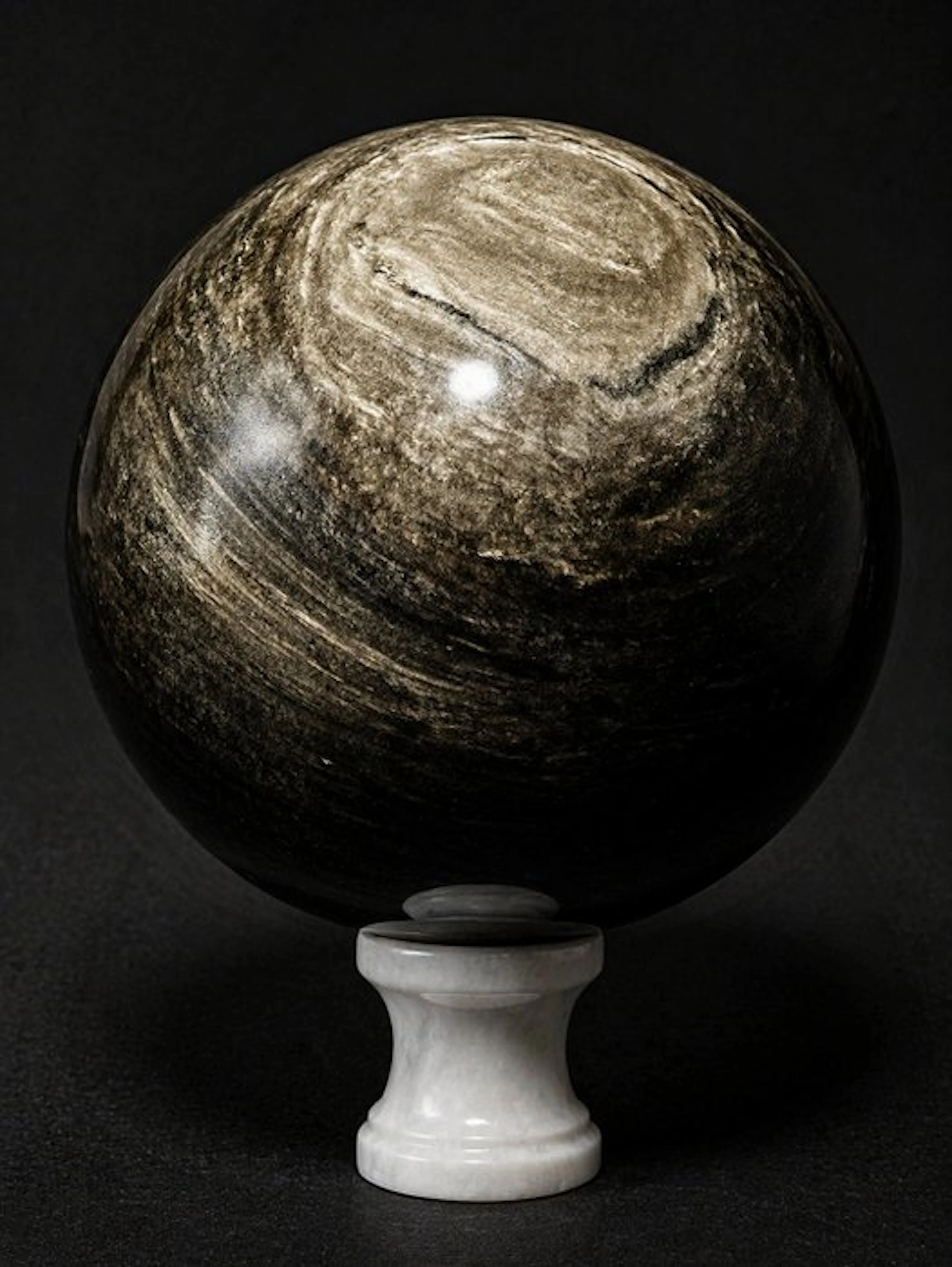 Impressive Golden Sheen Obsidian Sphere with Strong...