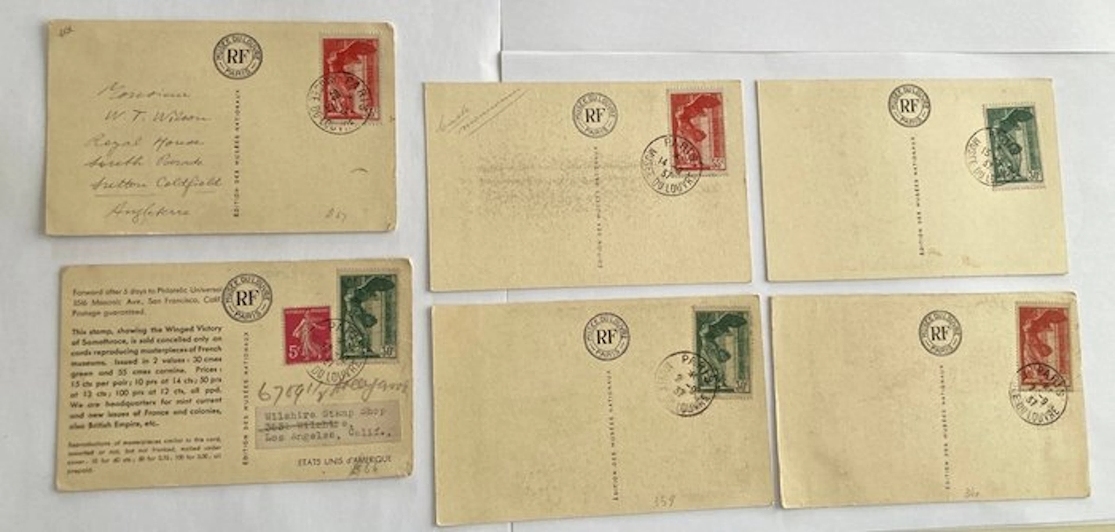 France 1937/1937 - Samothrace stamp collection on six...