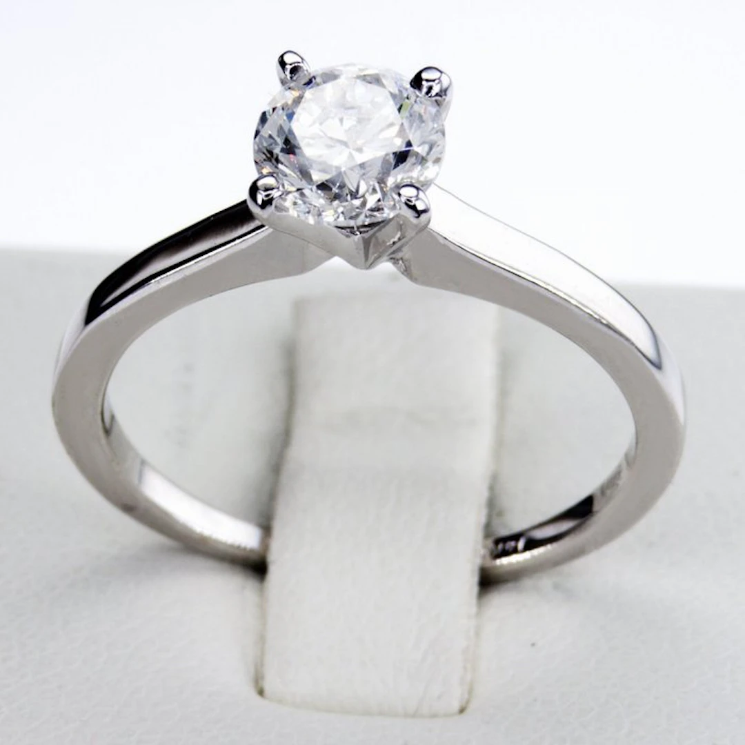 Engagement ring - 14 kt. White gold Diamond (Natural)