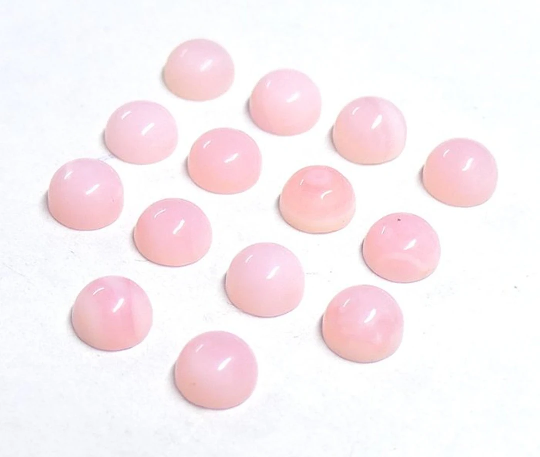 Beautiful lot of pink opals of natural origin Cabochon- 1.36 g - (14)
