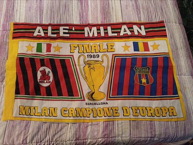 Flag - ALE' MILAN; FINALE 1989; MILAN CAMPIONE D'EUROPA; BARCELLONA - Italy