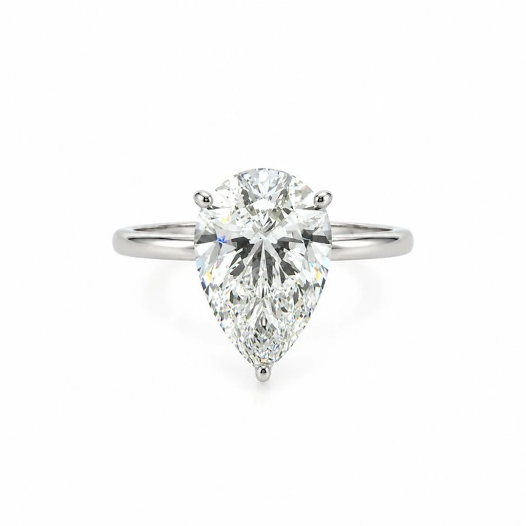 No reserve price - Ring - 14 kt. White gold - 4.07ct. tw. Diamond (Lab-grown)