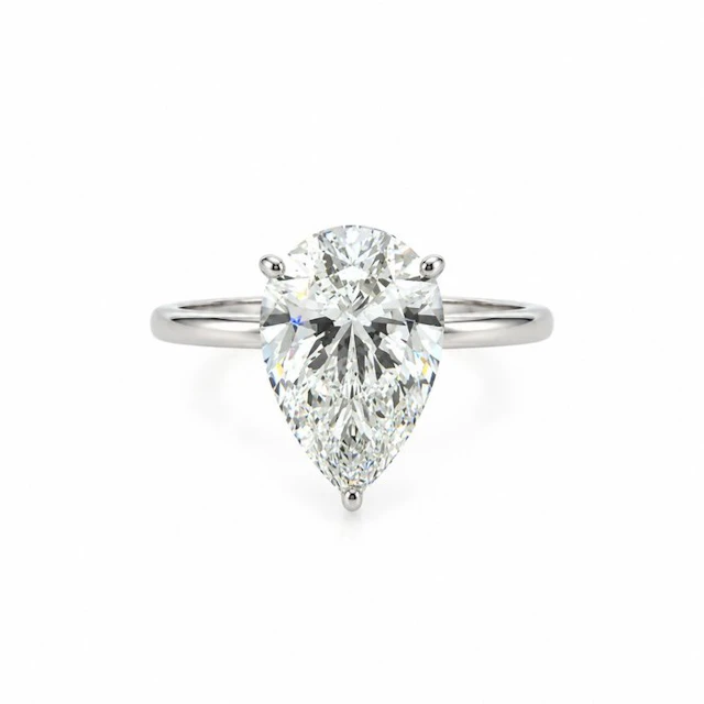 No reserve price - Ring - 14 kt. White gold - 4.07ct. tw. Diamond (Lab-grown)