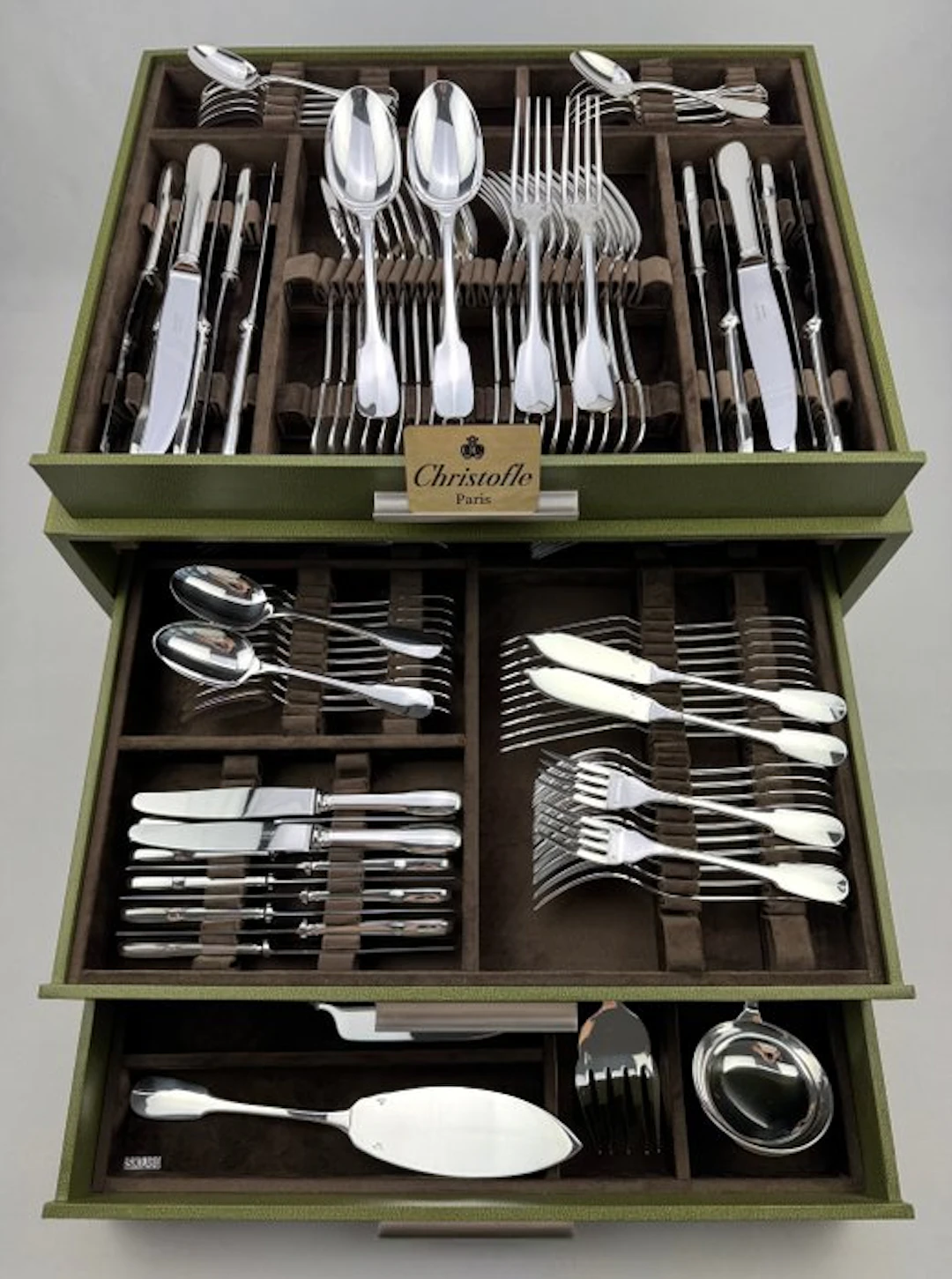 Christofle - Table service for 12 (126) - Cluny - Silverplated