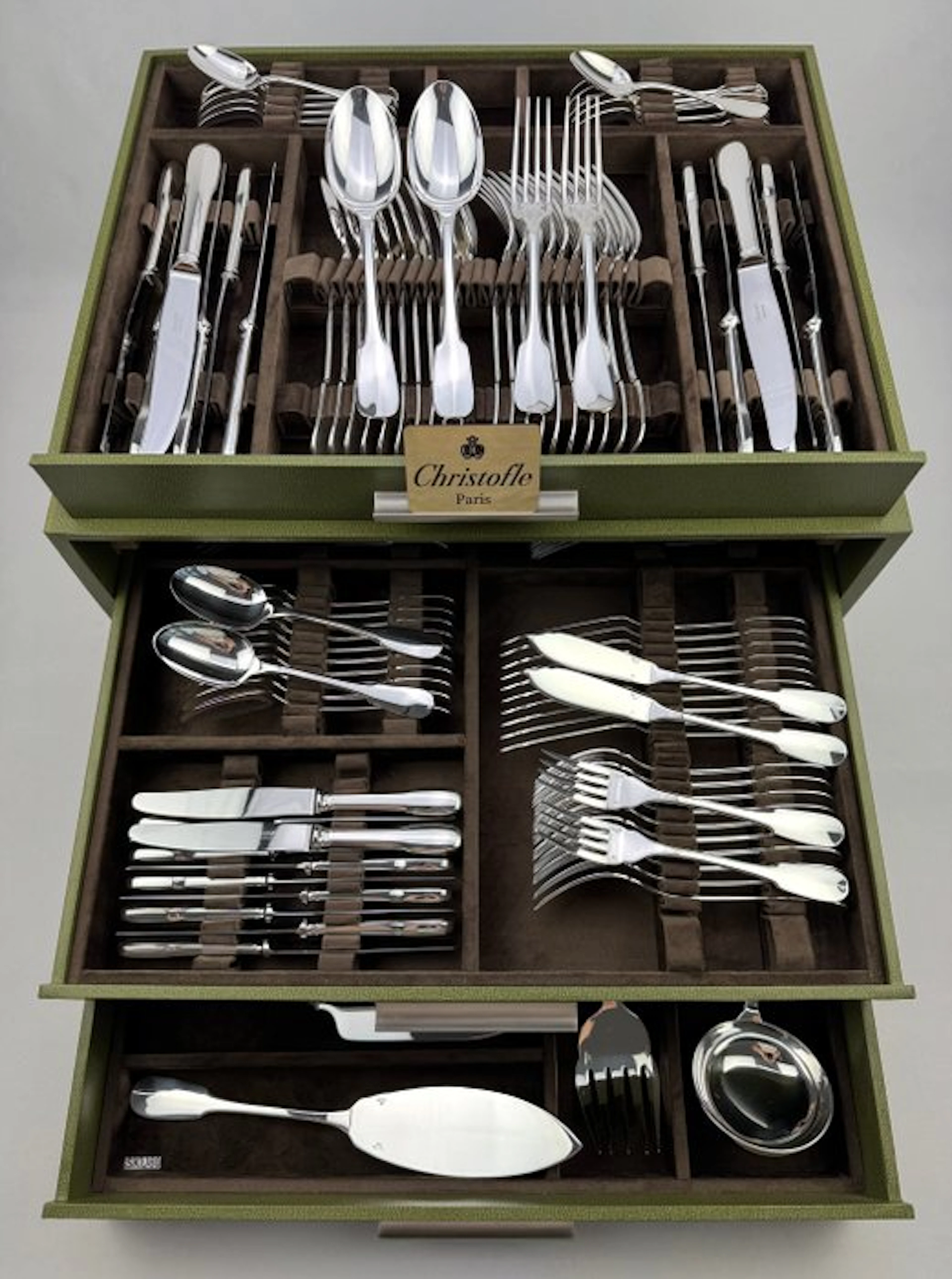 Christofle - Table service for 12 (126) - Cluny - Silverplated