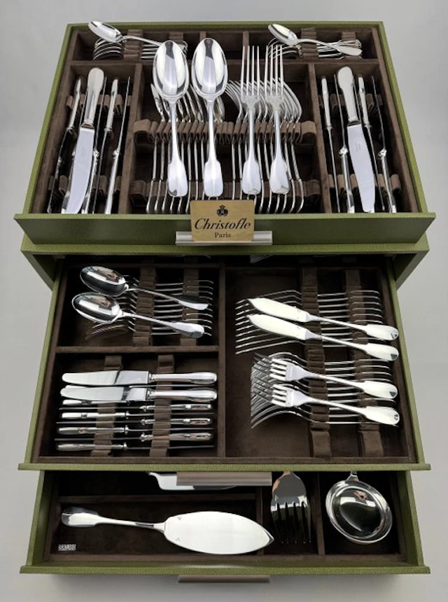 Christofle - Table service for 12 (126) - Cluny - Silverplated