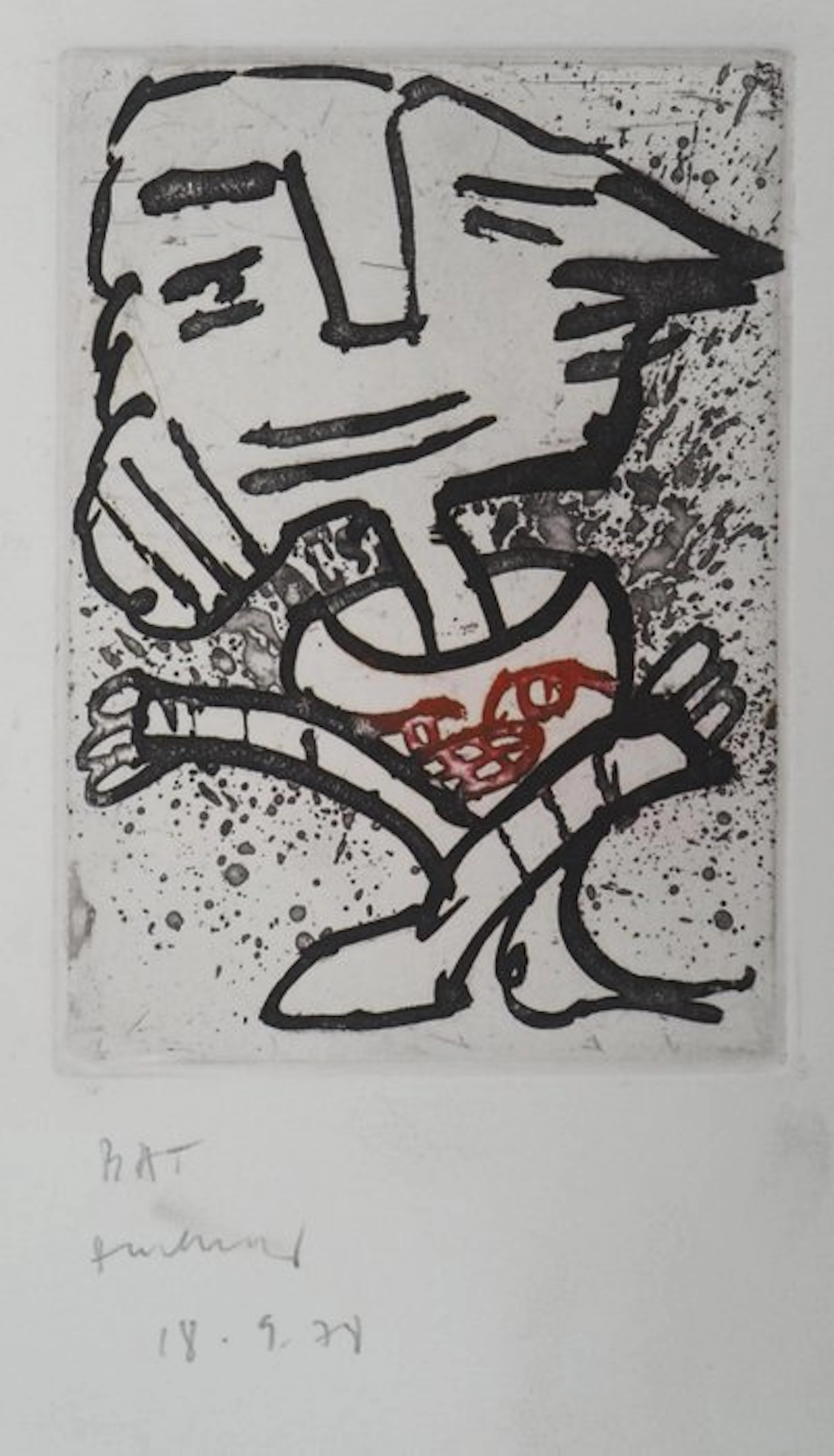 Pierre Alechinsky (1927) - Homme surréaliste