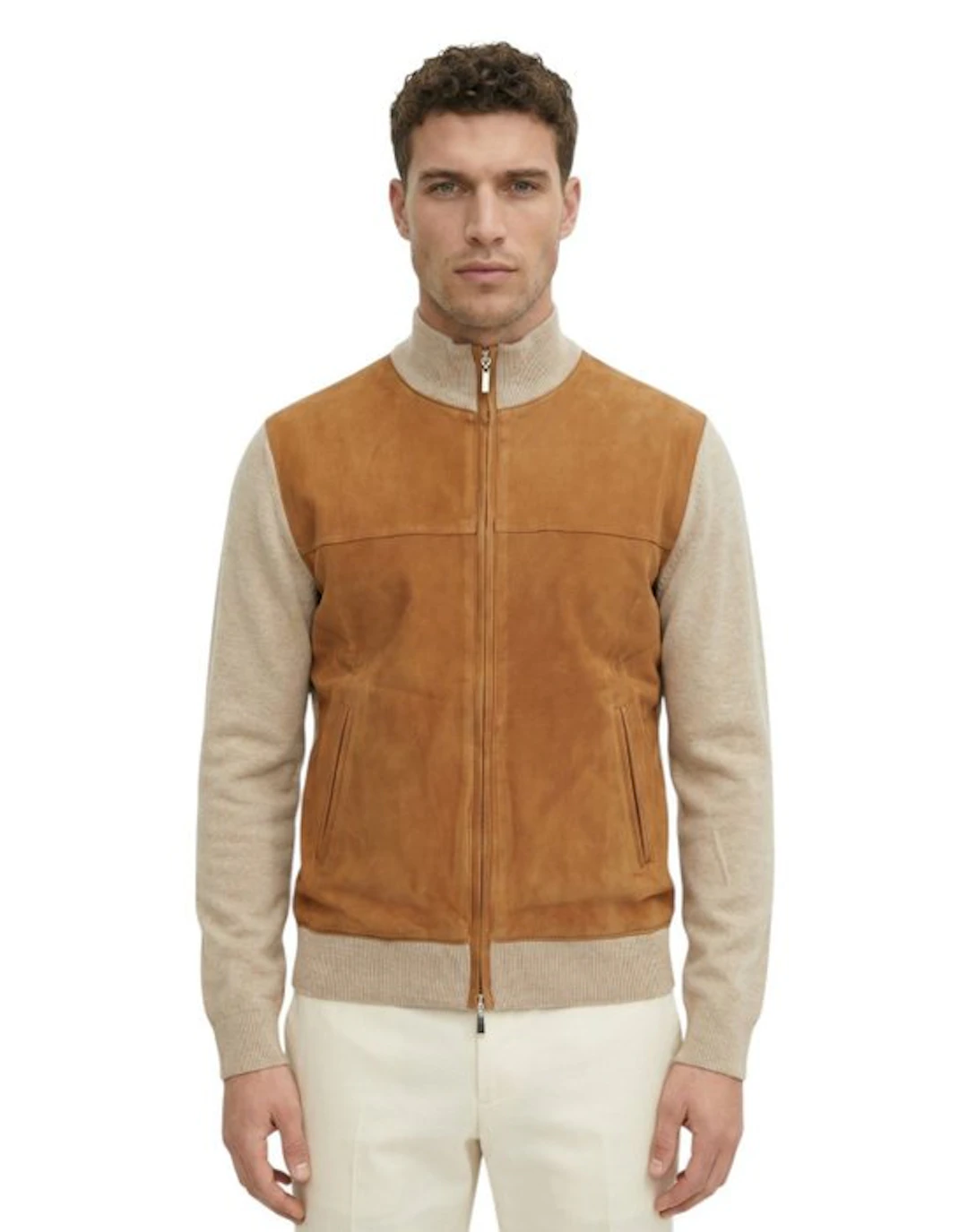 DELLA CIANA CASHMERE - 50 IT - Ivory Bomber Zip Jacket...