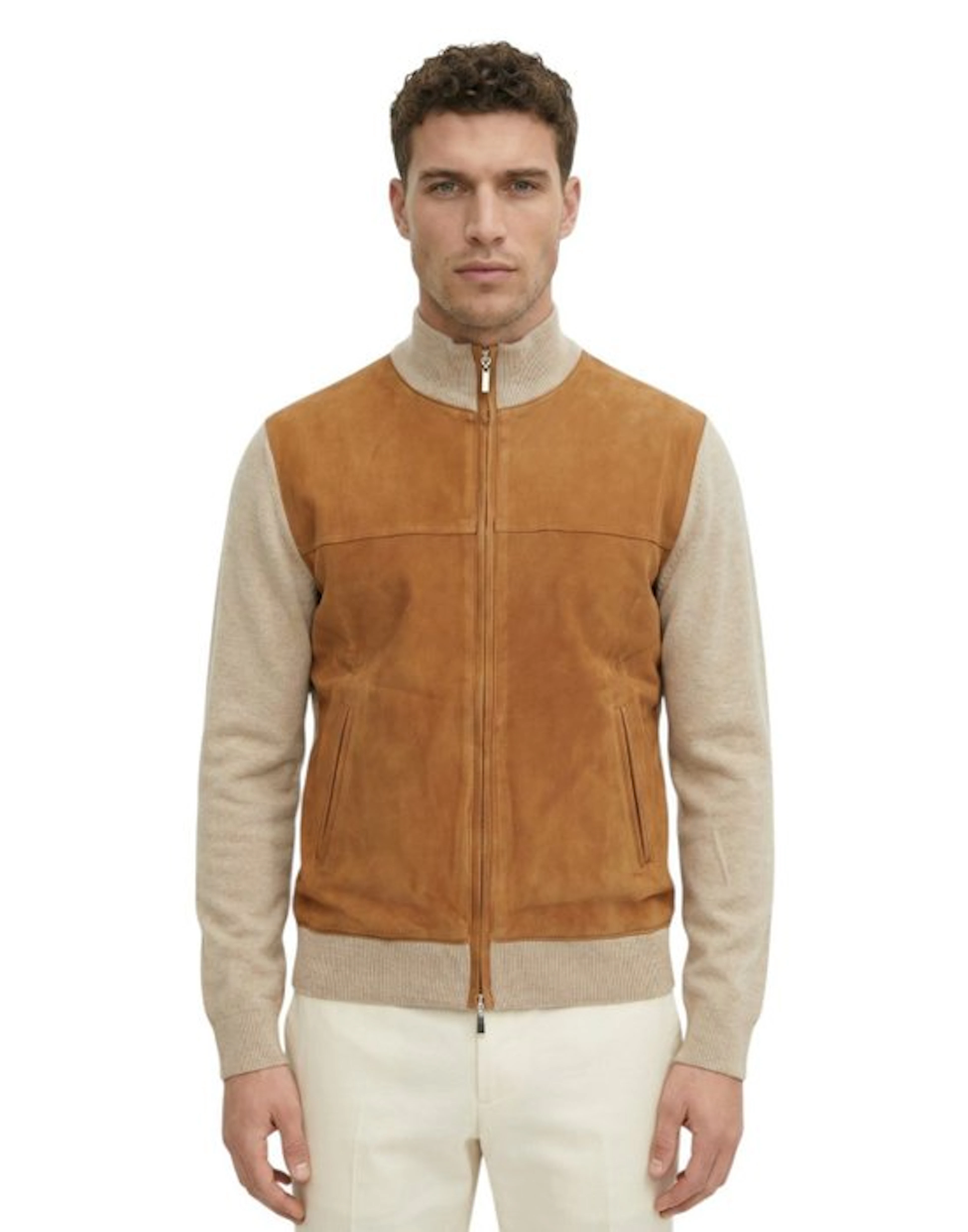 DELLA CIANA CASHMERE - 50 IT - Ivory Bomber Zip Jacket...