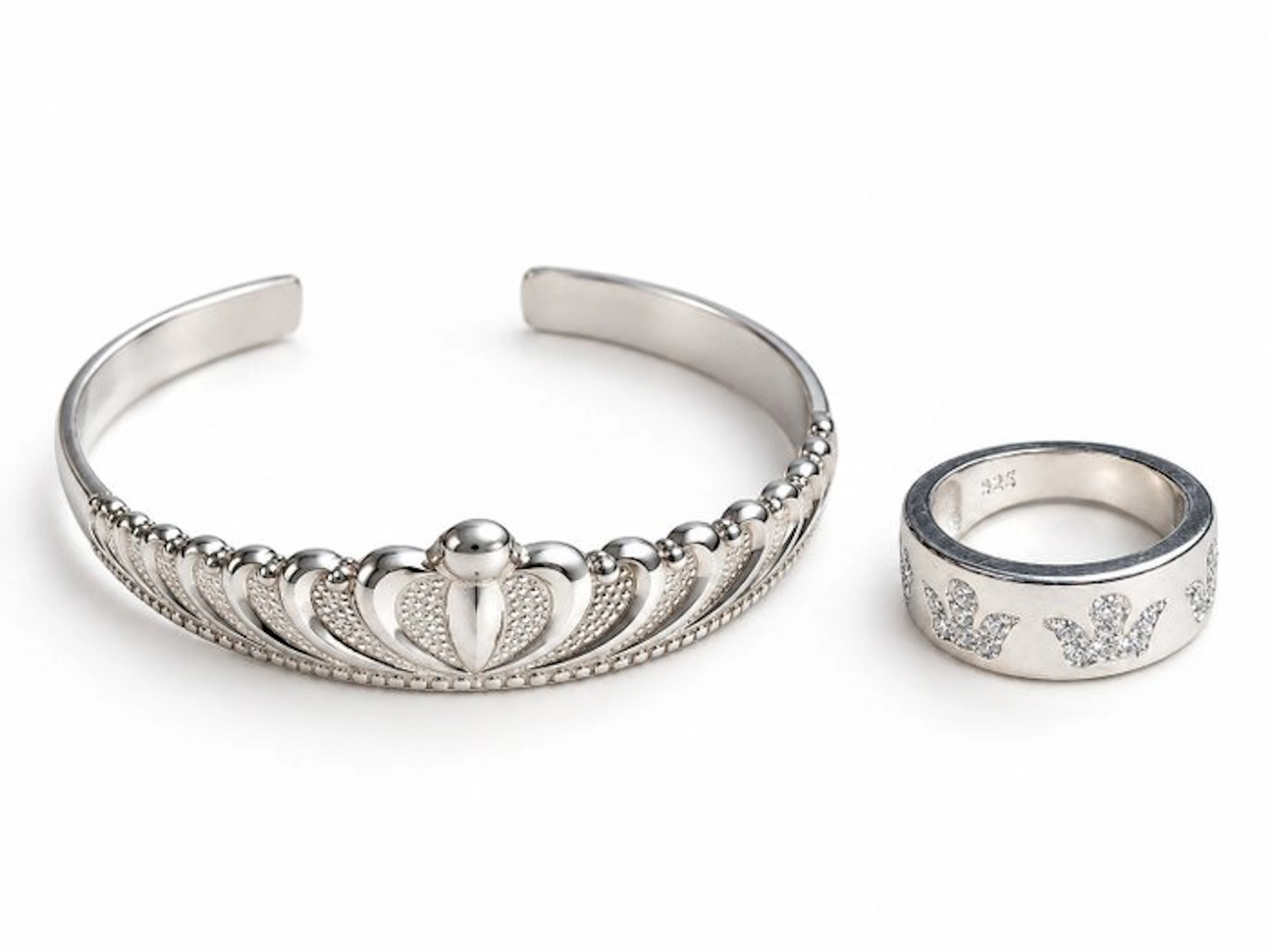 No reserve price - 2 piece jewellery set Silver