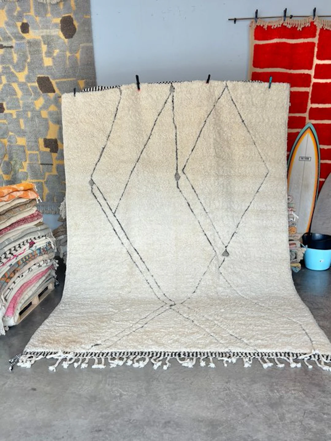 Large Moroccan Beni M’rirt Rug – Handmade Berber Wool...