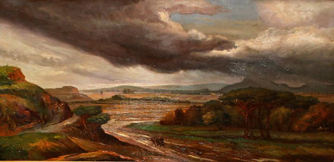 Ramon Martí Alsina (1826-1894) - Paisaje con figuras - XL