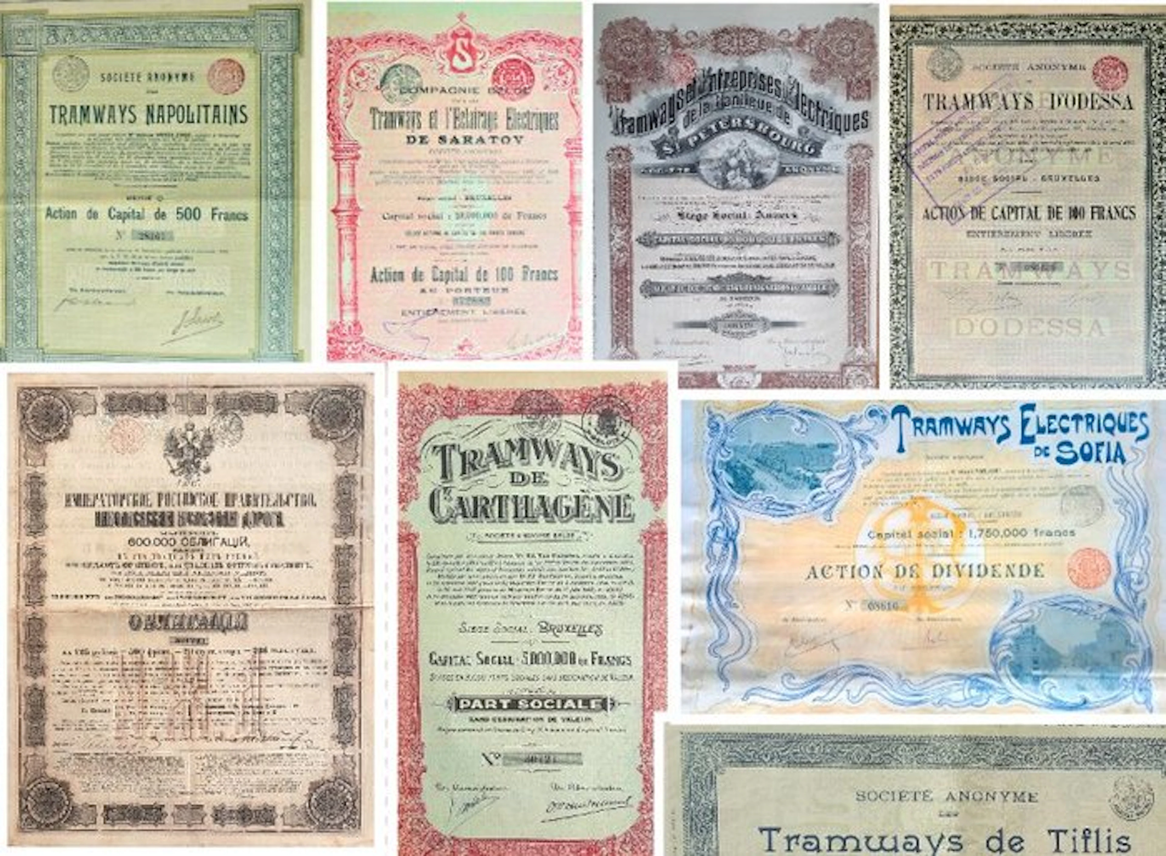 World. 27 verschillende spoorwegaandelen (1867-1934): Congo