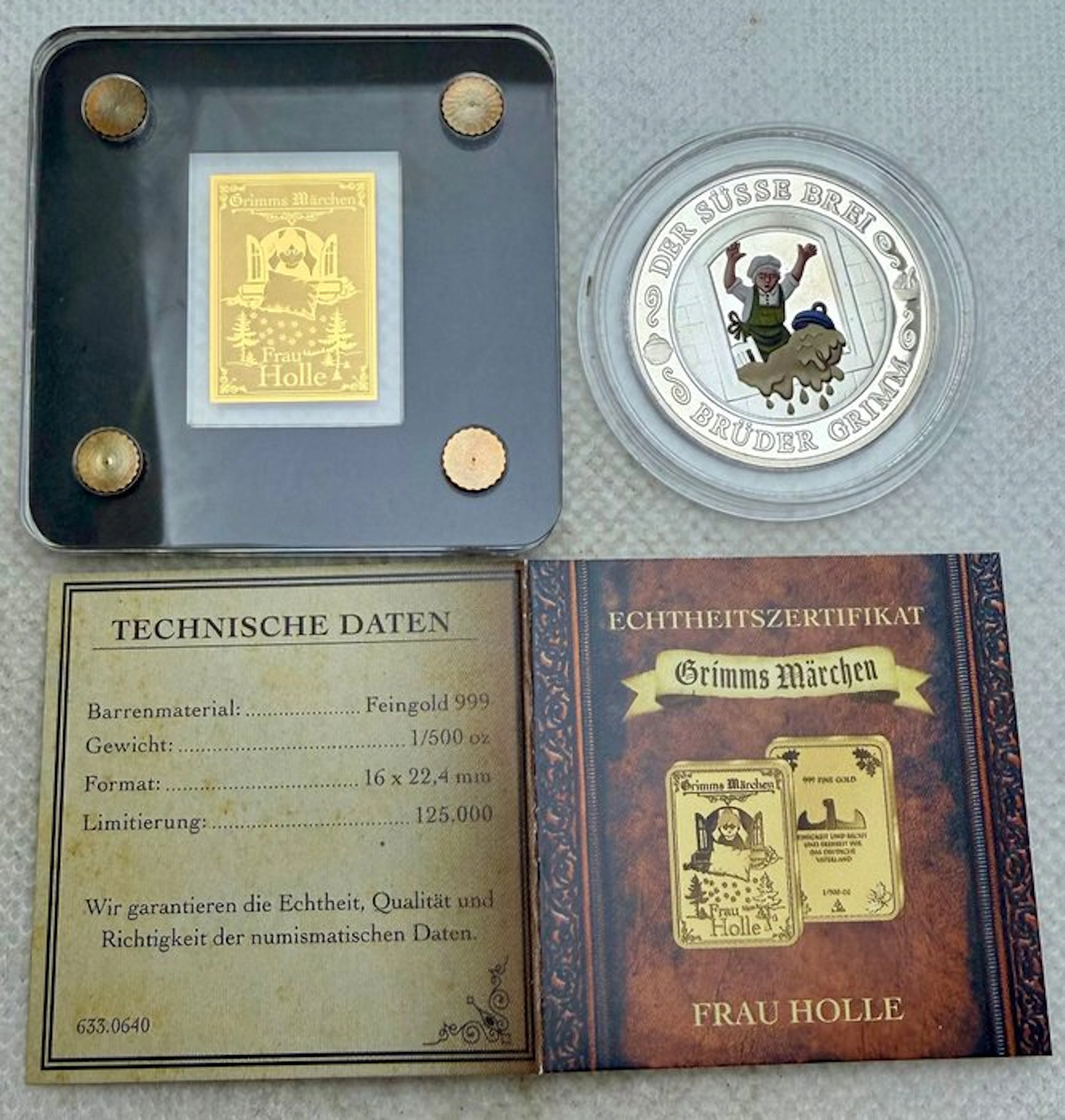 Germany. ND Frau Holle , Bruder Grimm , oro y plata (No reserve price)
