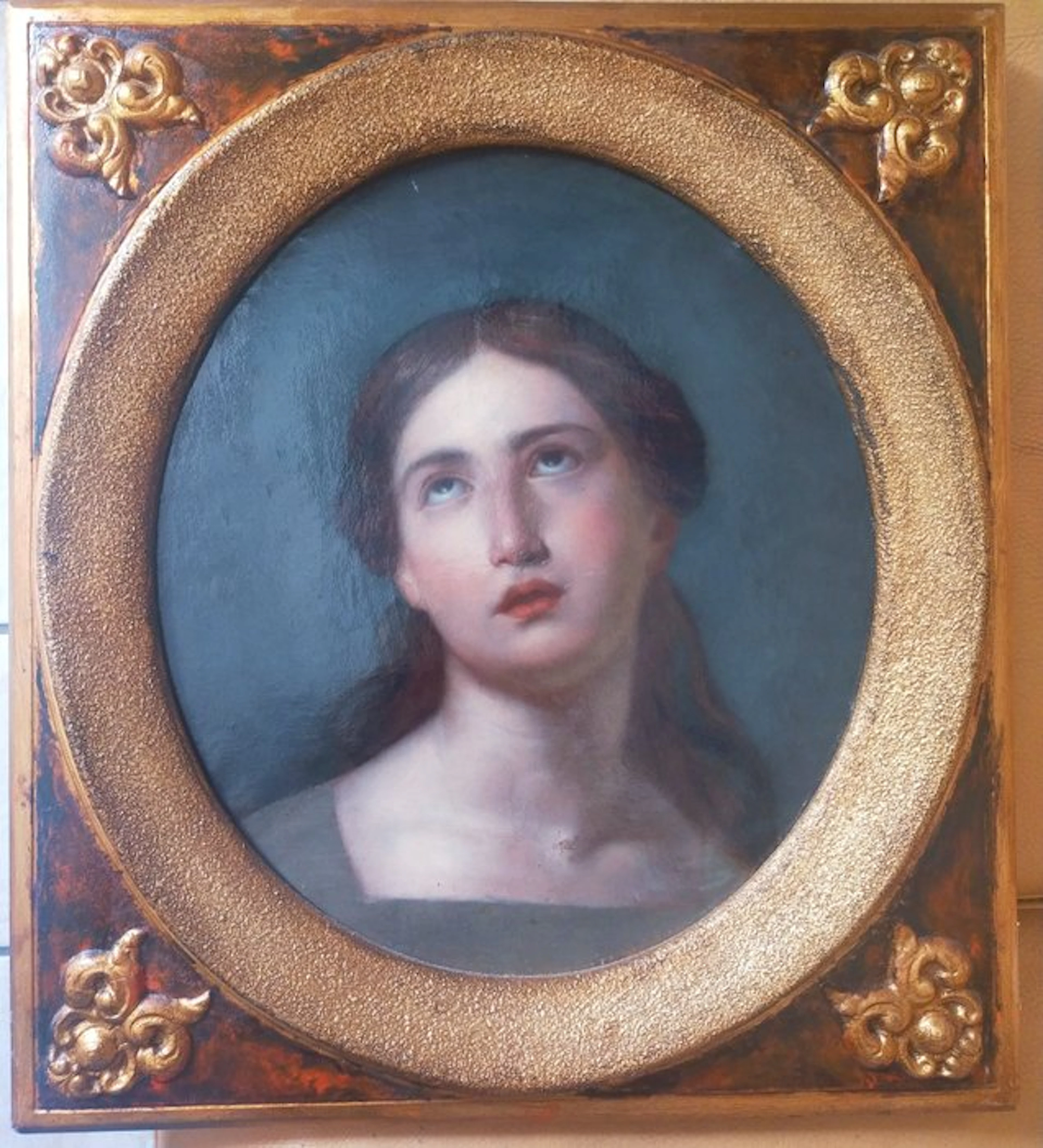 Italian school (XIX) - Ritratto di donna con sguardo contemplativo