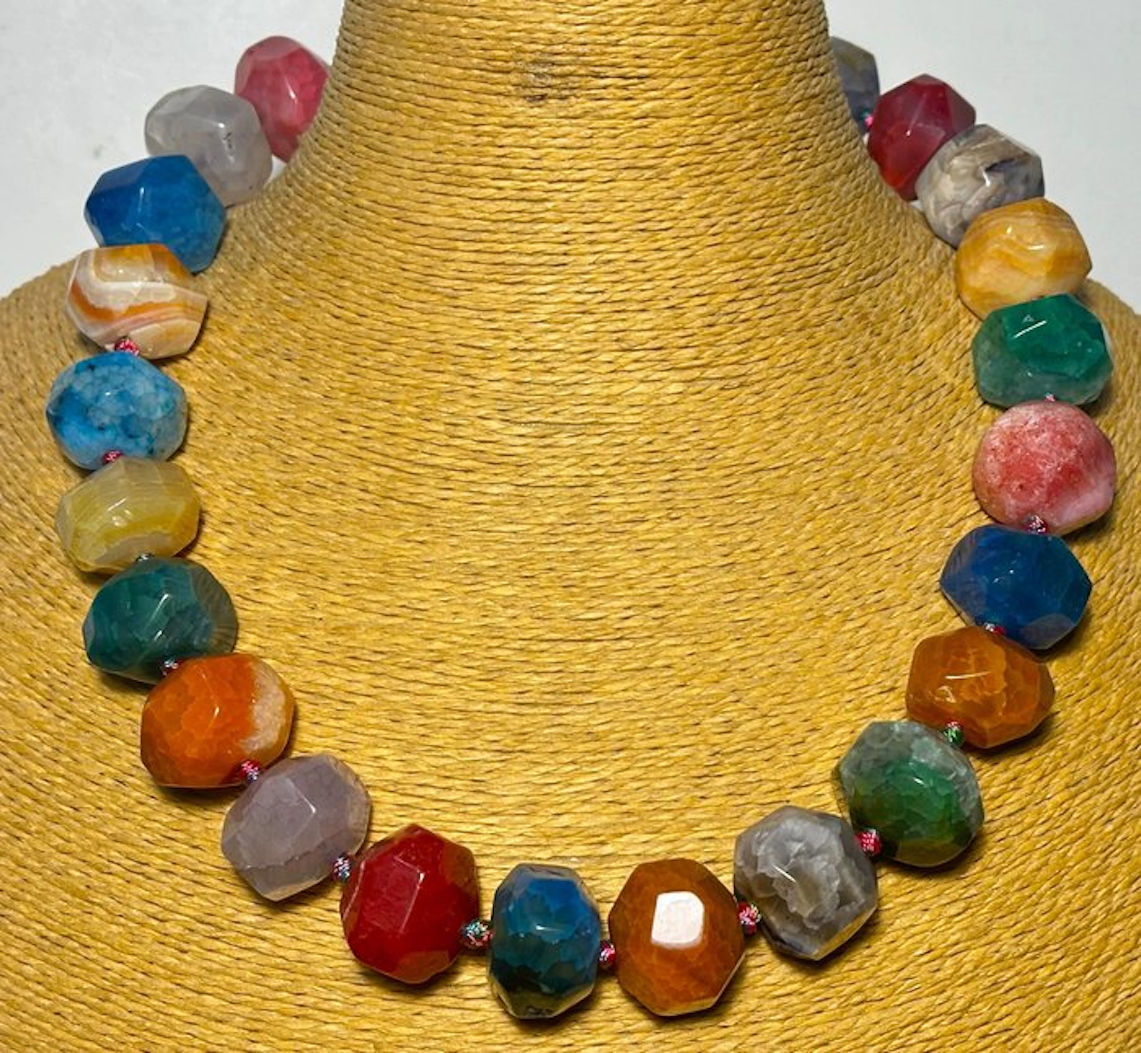 Set of Multicolor Agate and Mixed Stones from natural...