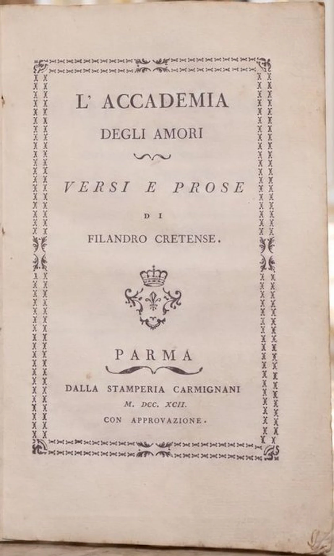 S.A. - Accademia degli Amori - 1792