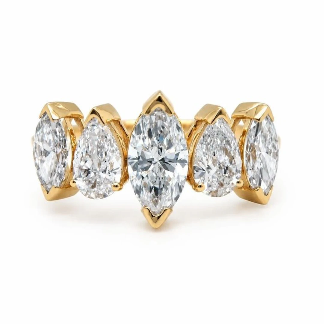 No reserve price - Ring - 14 kt. Yellow gold - 2.12ct. tw. Diamond (Lab-grown)
