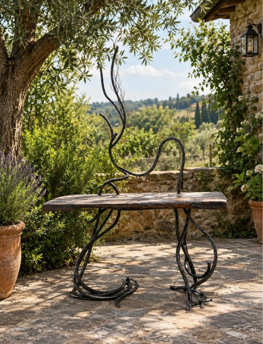 Stool - Wrought iron, Hardwood - Daniela Iraci