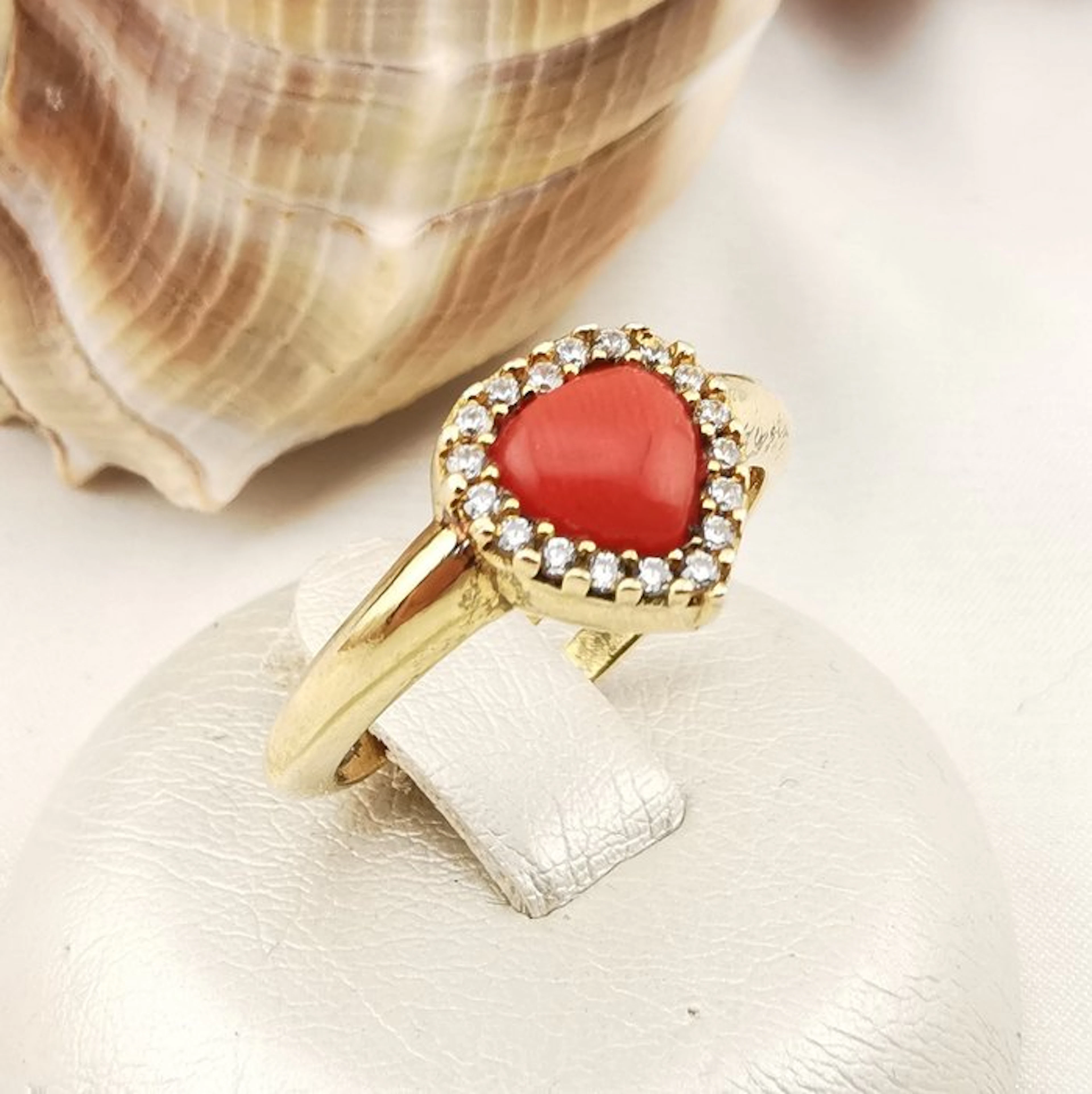 Coral - Sterling Silver 925 - Ring - Italian craftsmanship