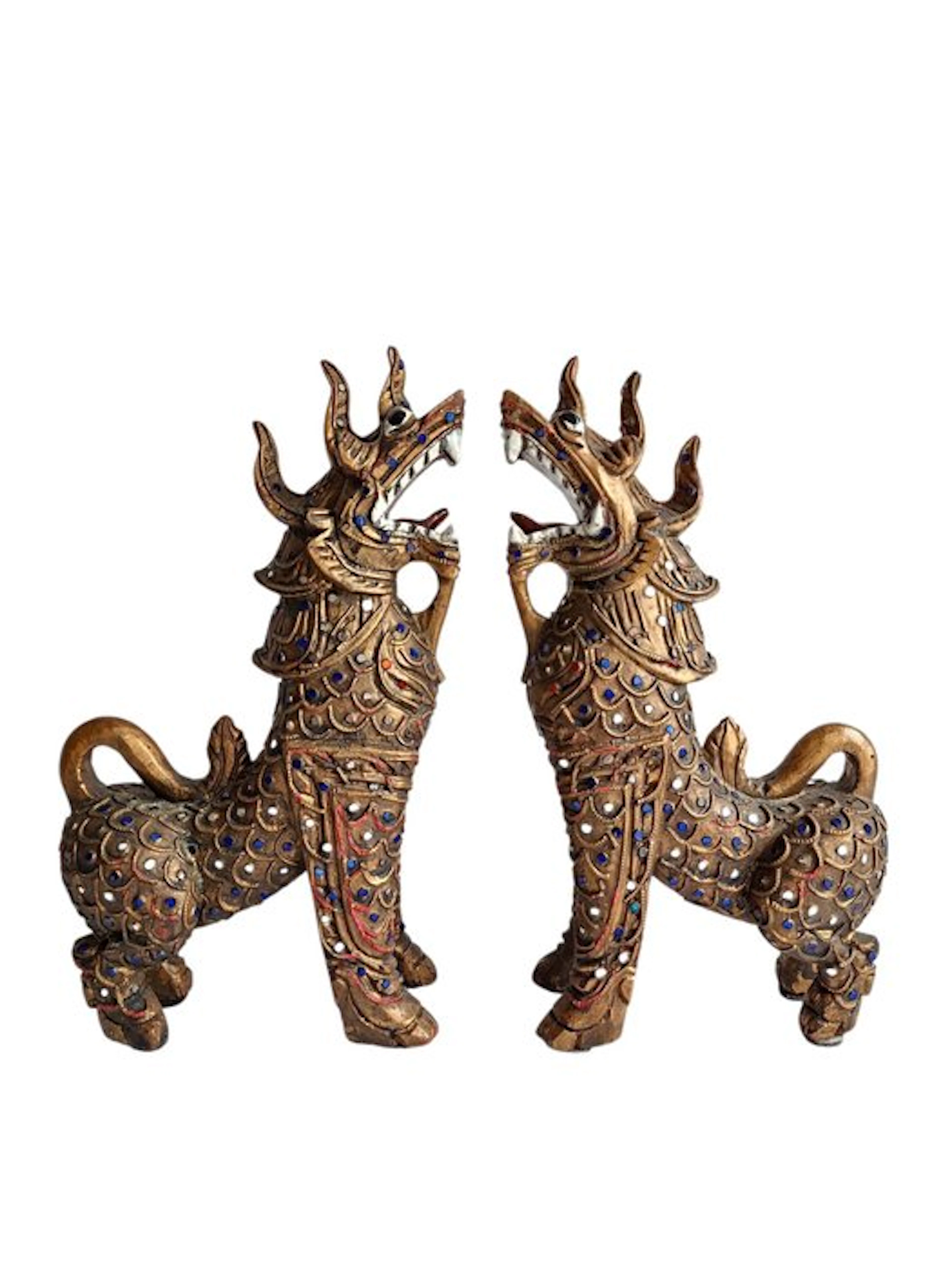 Thaise tempelleeuwen / Singha (Singto) wachters...