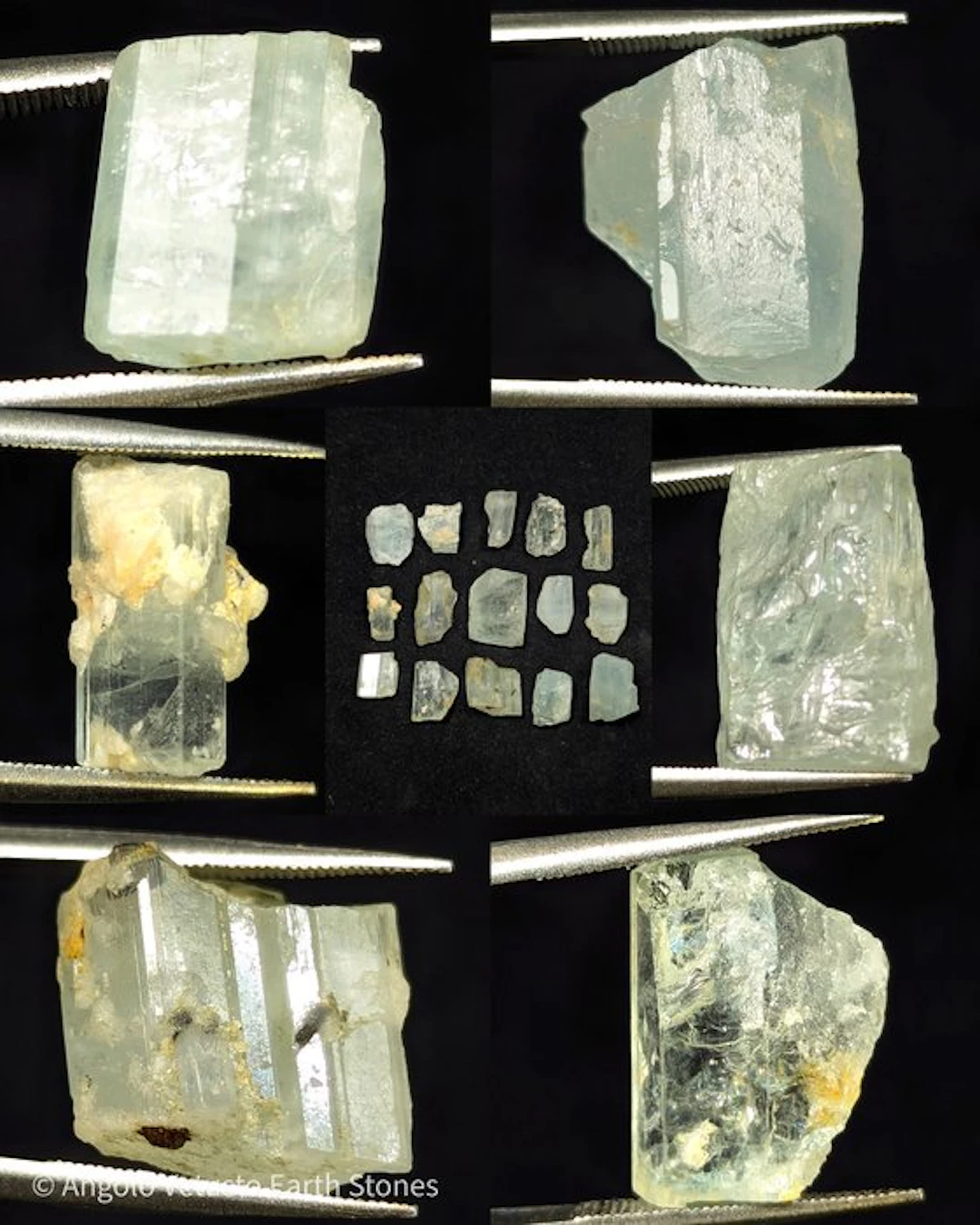 106.05 ct – Natural Aquamarine Crystal Lot – 15 Pieces – Skardu