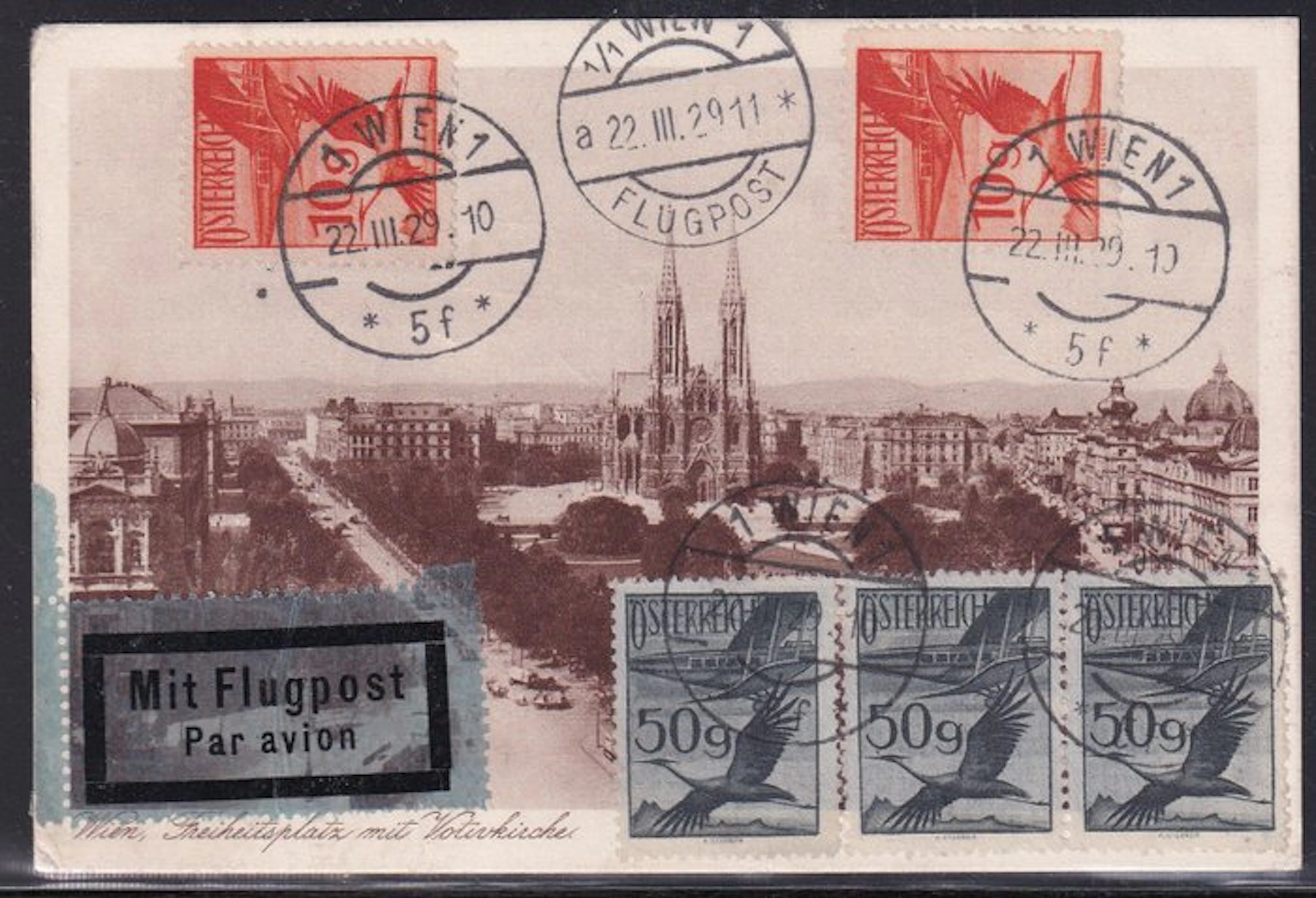German Empire 1929 - With airship L.Z. 127 from Friedrichshafen to Vienna.