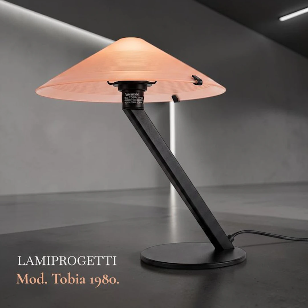 Rara Lampada da Tavolo "Tobia" in Vetro di Murano Rosa – Lamiprogetti