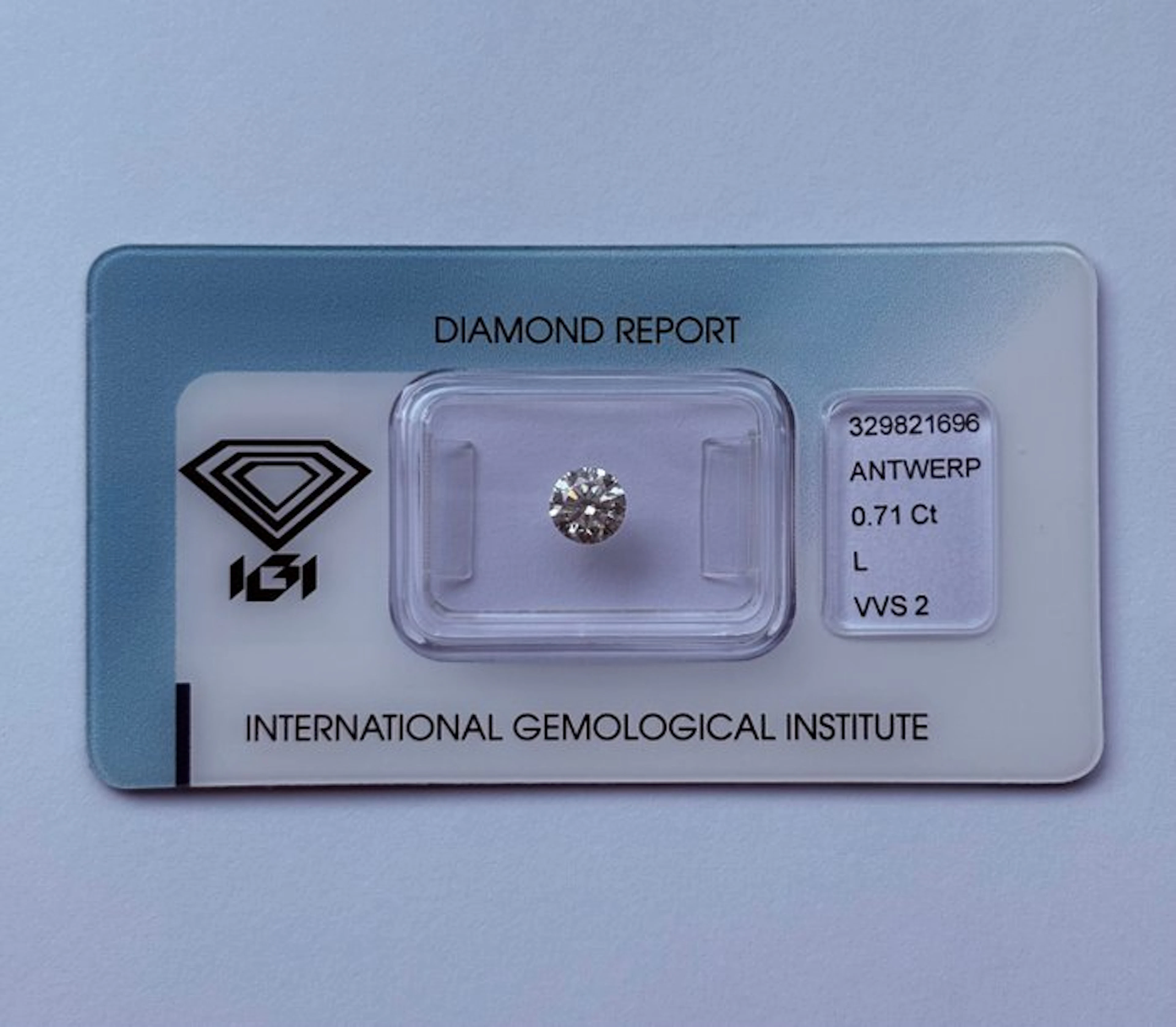 1 pcs Diamond (Natural) - 0.71 ct - Round - L - VVS2...