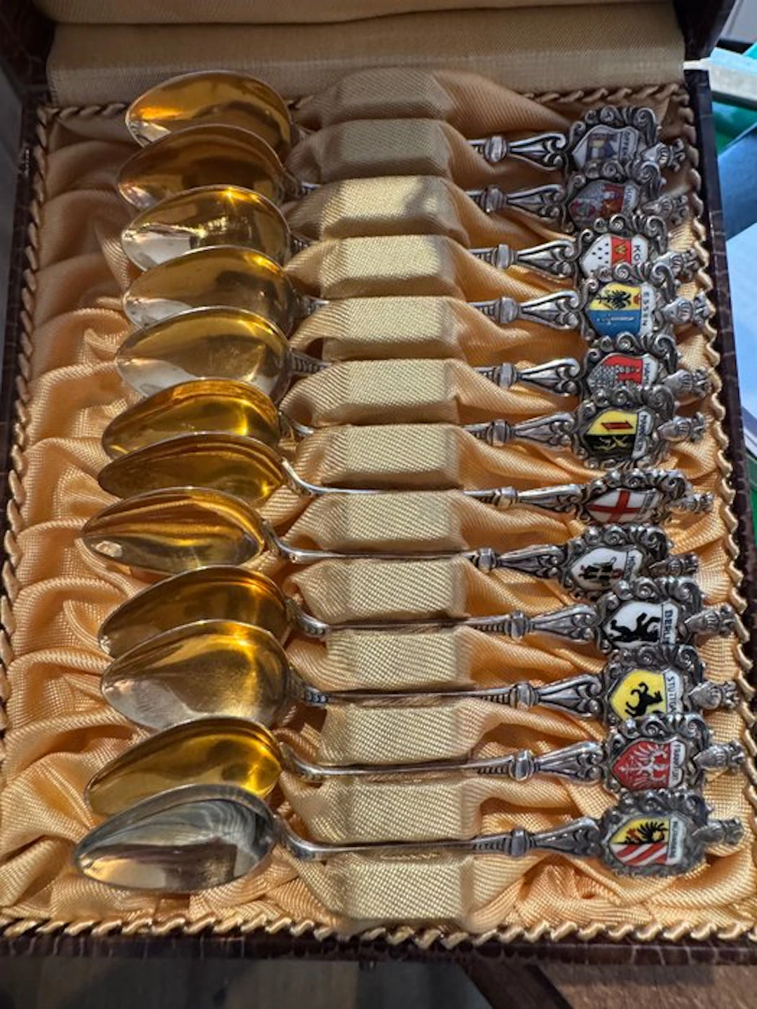 Fritz Reu & Co - Spoon (12) - .800 silver, Vermeil - Germany 800 silver