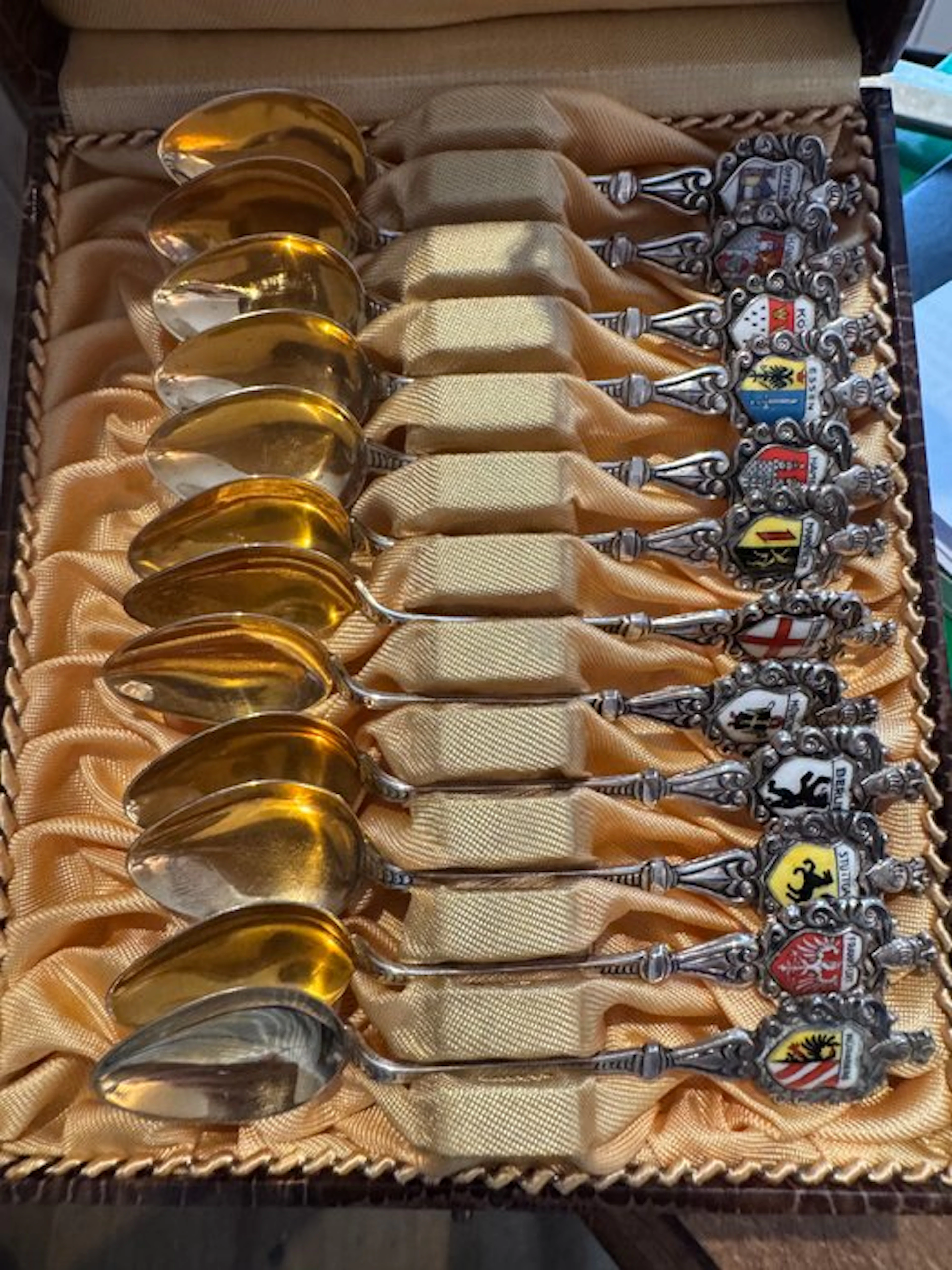 Fritz Reu & Co - Spoon (12) - .800 silver, Vermeil - Germany 800 silver