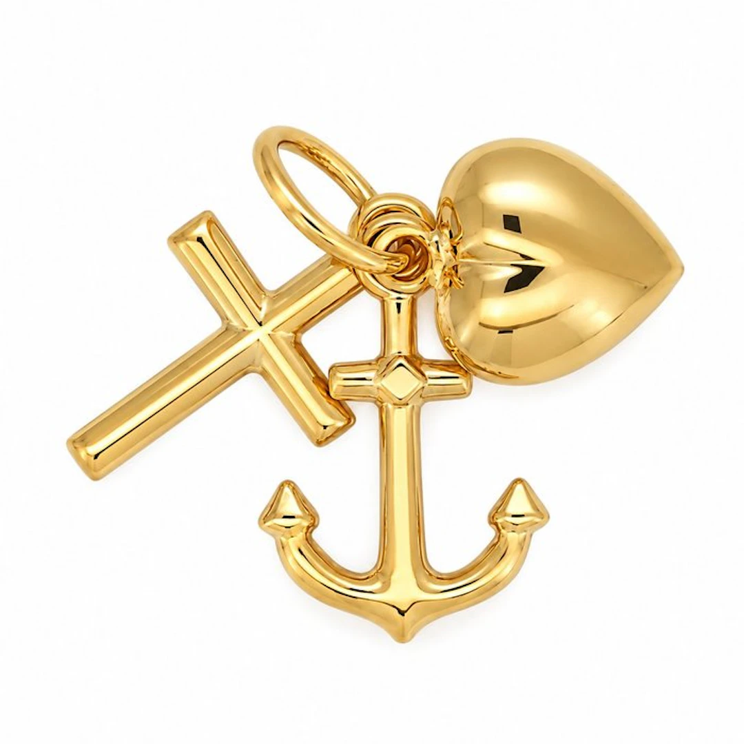 Pendant - 18 kt. Yellow gold - Made in Italy - Handmade