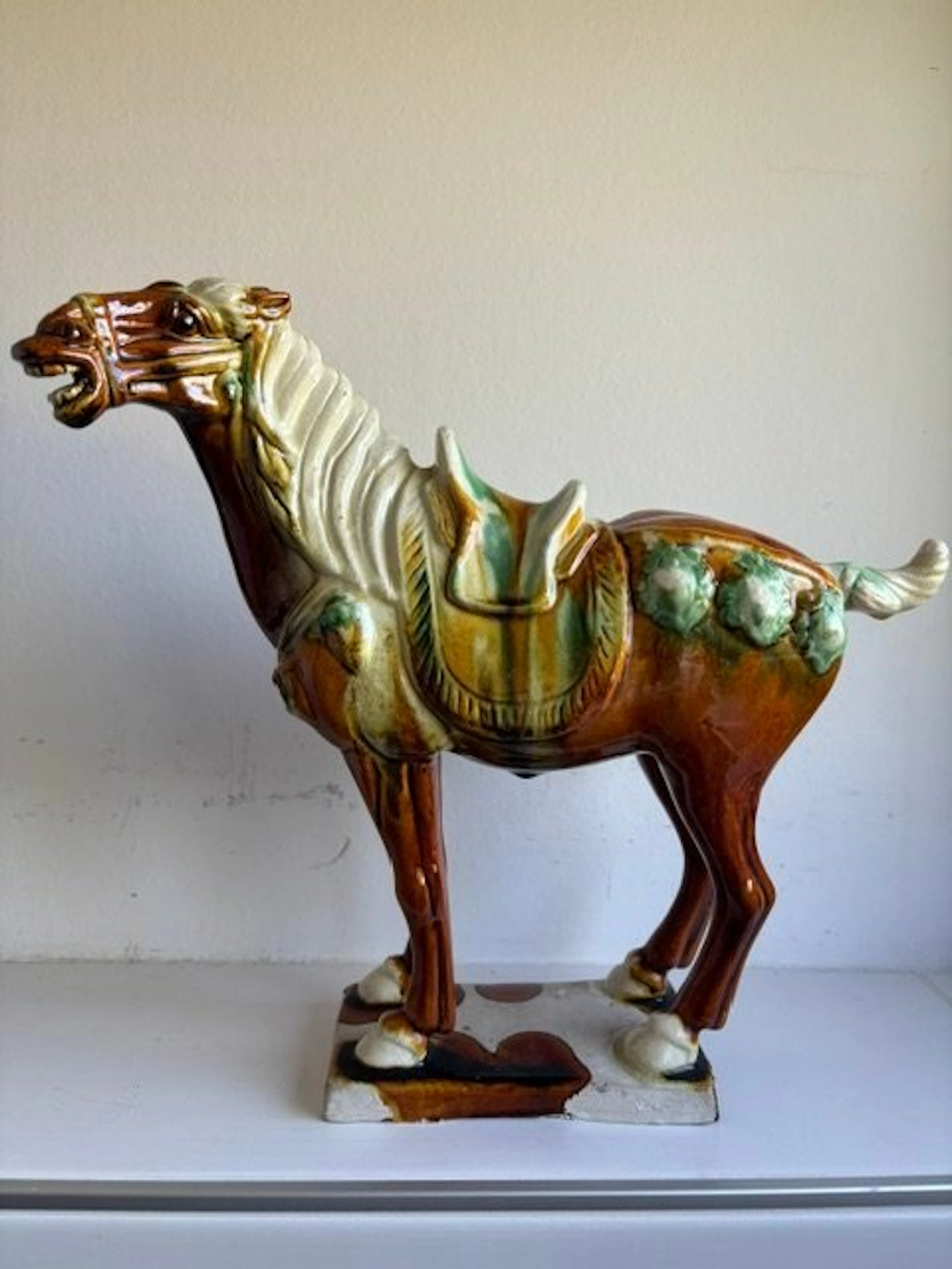 Sculpture, Sancai Pferd im Tangstil - 27.5 cm - Ceramic
