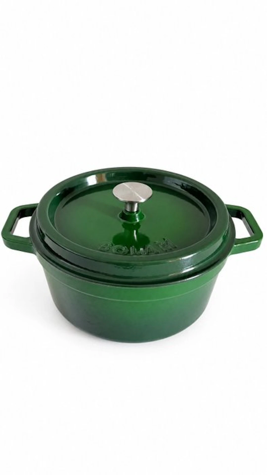 Style Le Creuset - Casserole dish - Enamelled font - Forest green