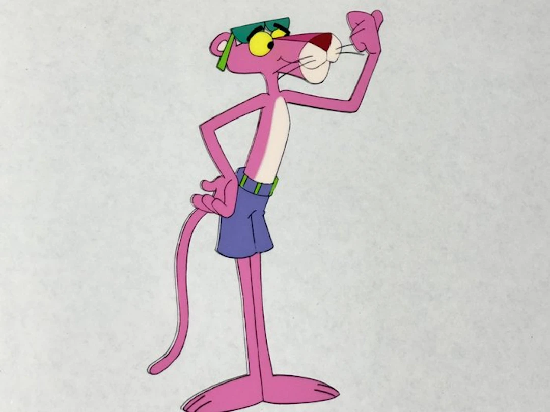 Friz Freleng - Original animation cel and drawing of Pink...