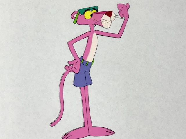 Friz Freleng - Original animation cel and drawing of Pink...