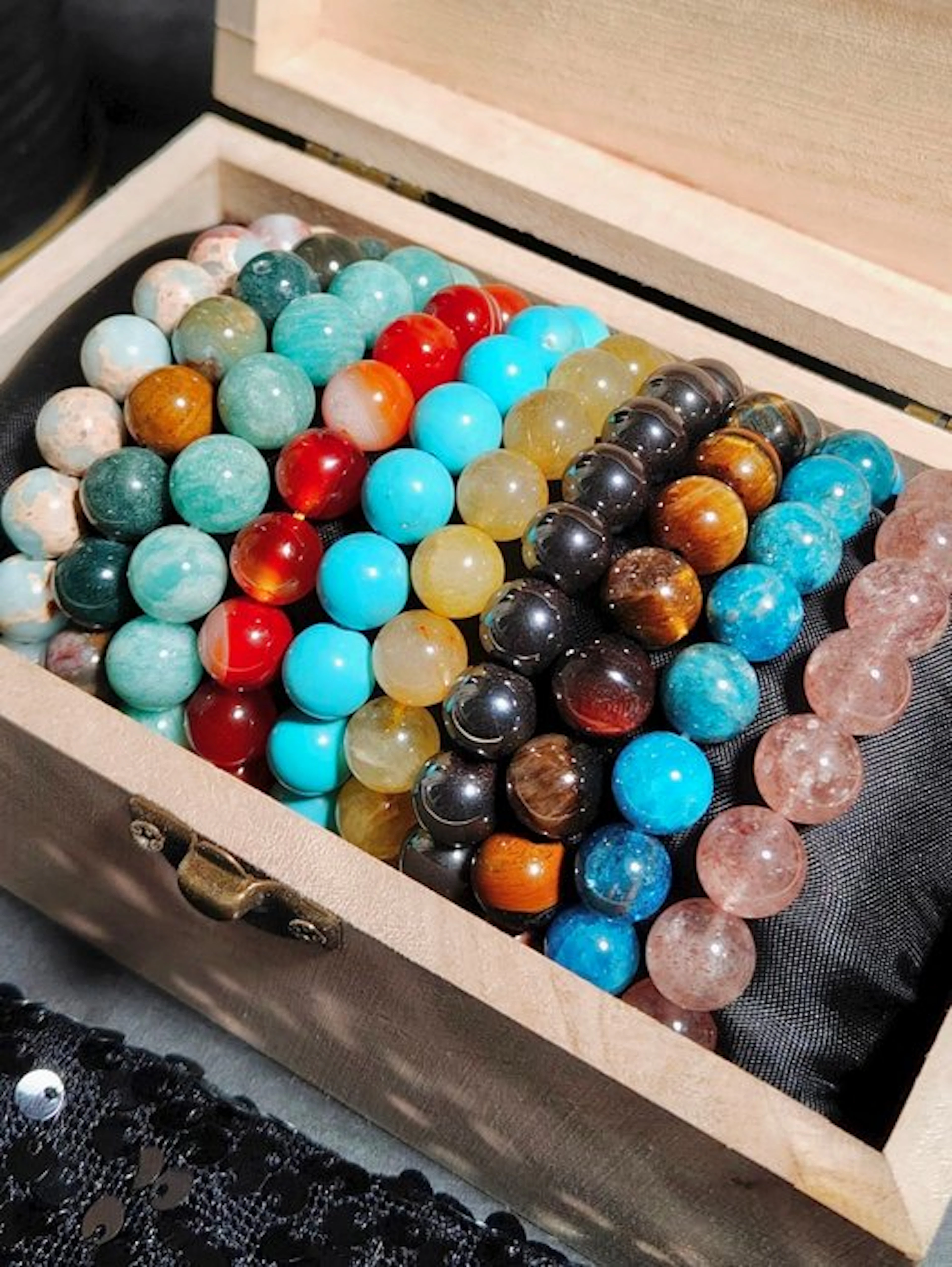 Turquoise and hematite bracelet collection