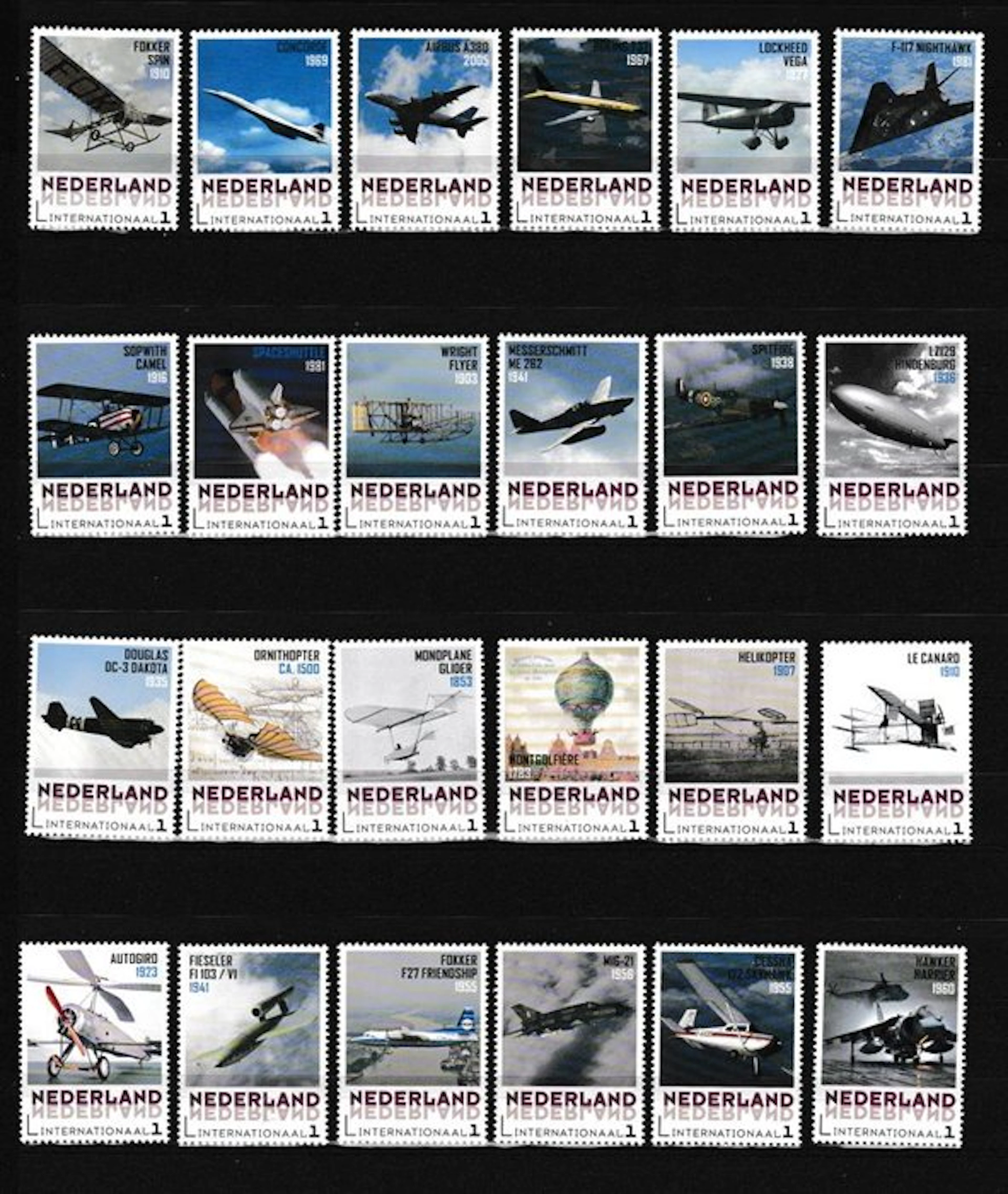 Netherlands 2015 - Complete series of Personal stamps "Pioneering in the Air"