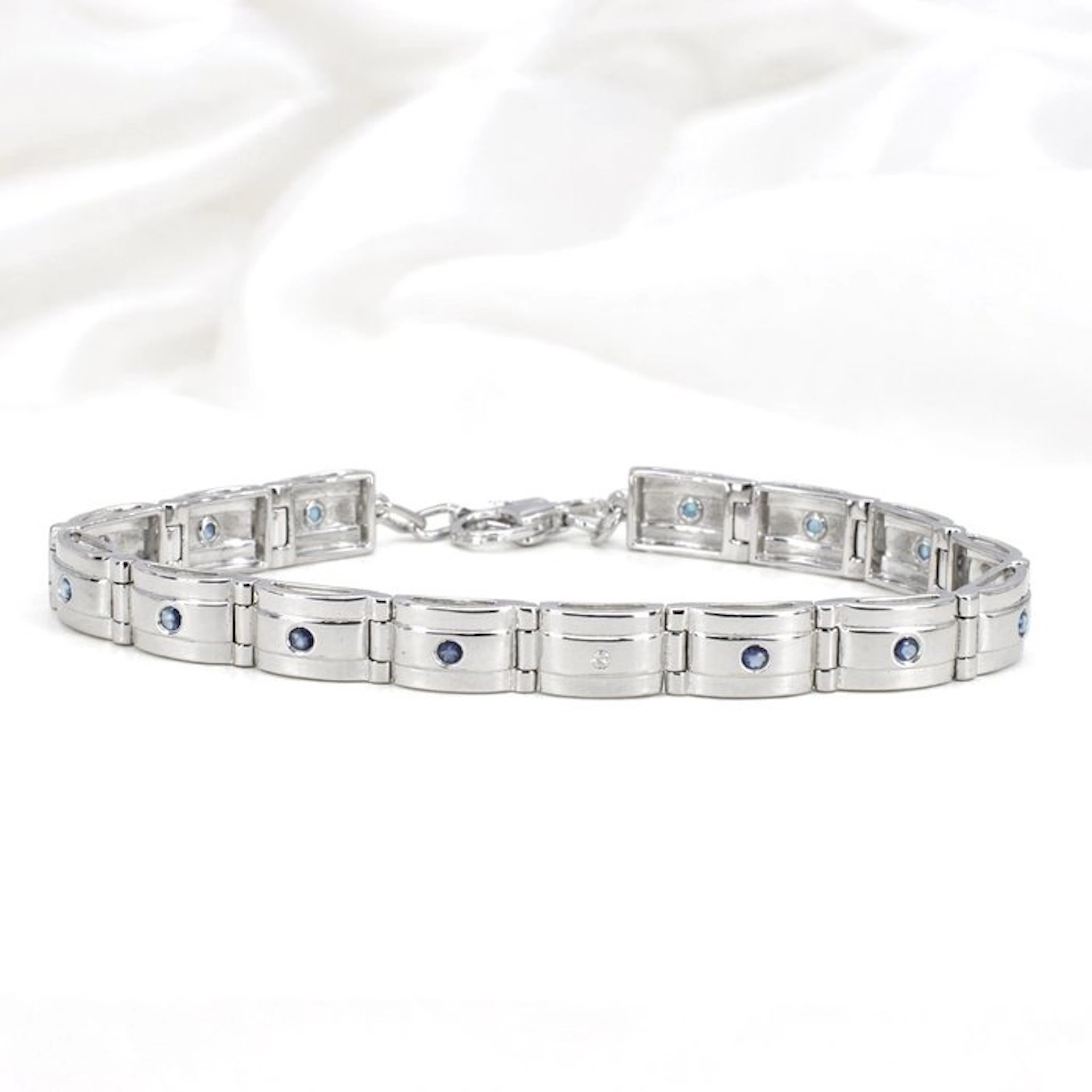 No reserve price - Bracelet Gold-plated Sapphire - Diamond - 18K Gold Plated