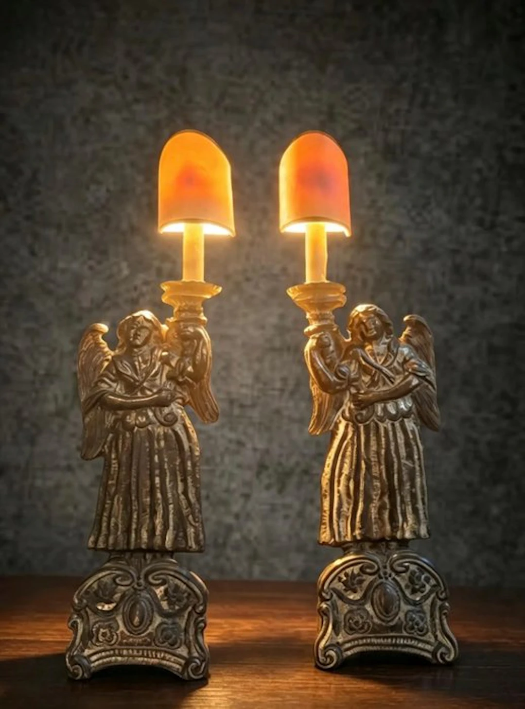 Wall sconce (2) - Cast brass - Vintage Unikat