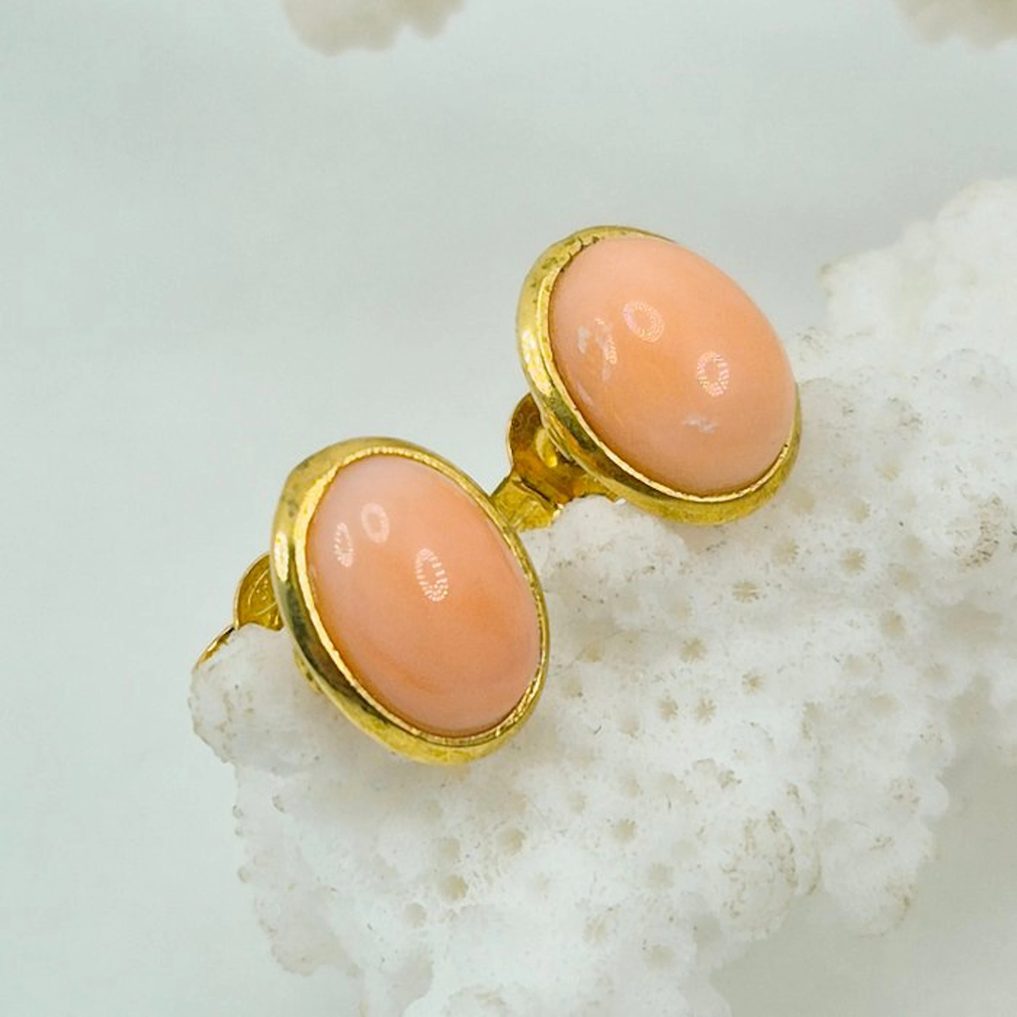 Coral - Silver, Gold-plated, No Reserve - Earrings - PINK CORAL