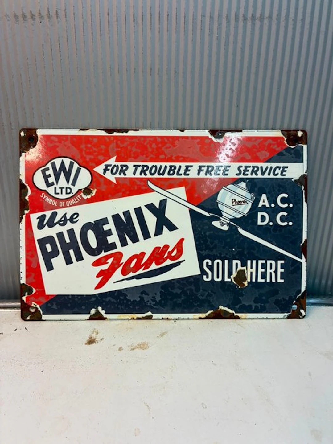 Phoenix Fans – A.C. D.C. – Emaille Reclamebord - Enamel sign - Enamel