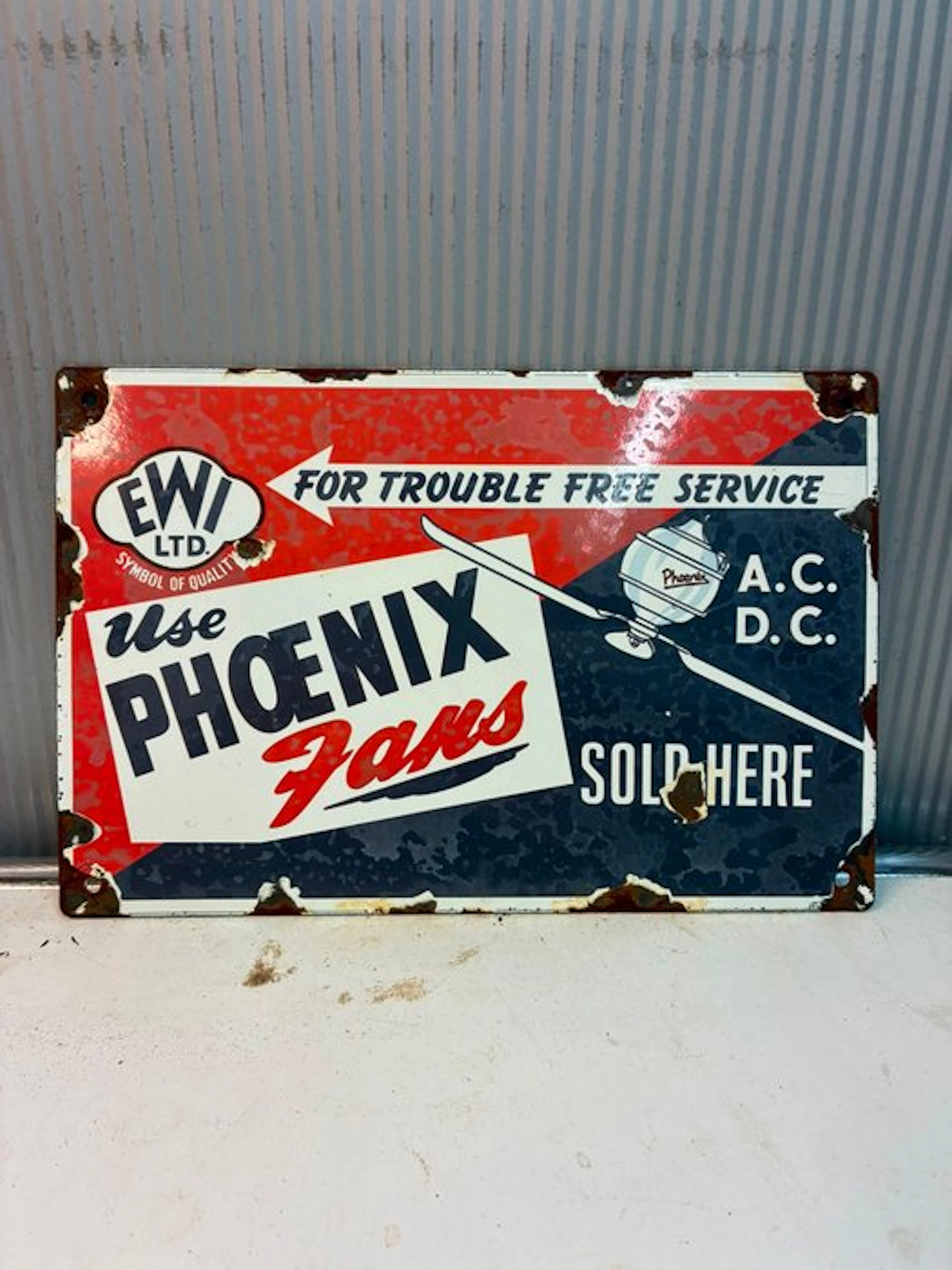 Phoenix Fans – A.C. D.C. – Emaille Reclamebord - Enamel sign - Enamel