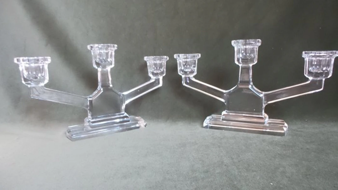 Val Saint Lambert - Charles Graffart - Candleholder (2) - Crystal