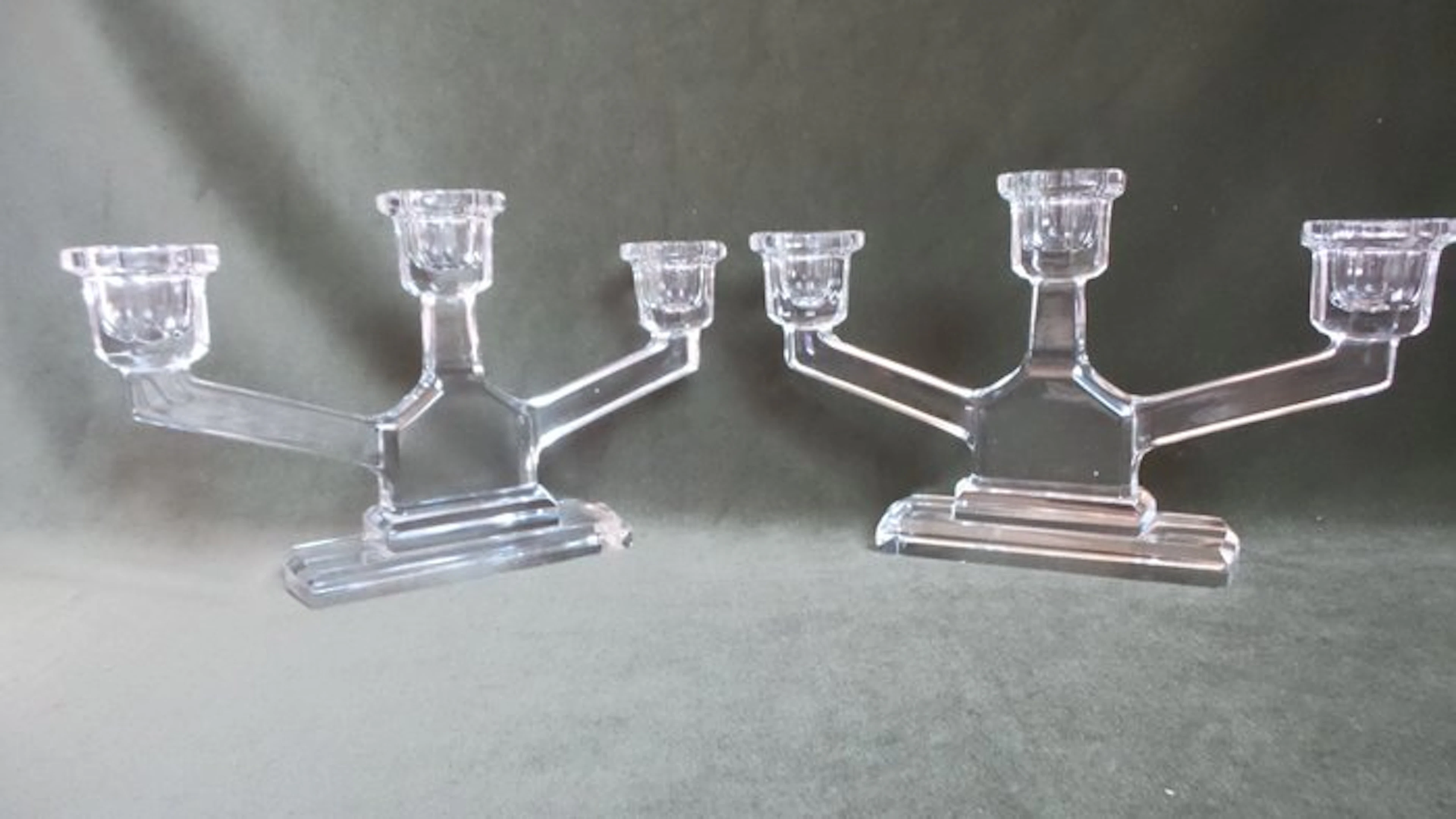 Val Saint Lambert - Charles Graffart - Candleholder (2) - Crystal