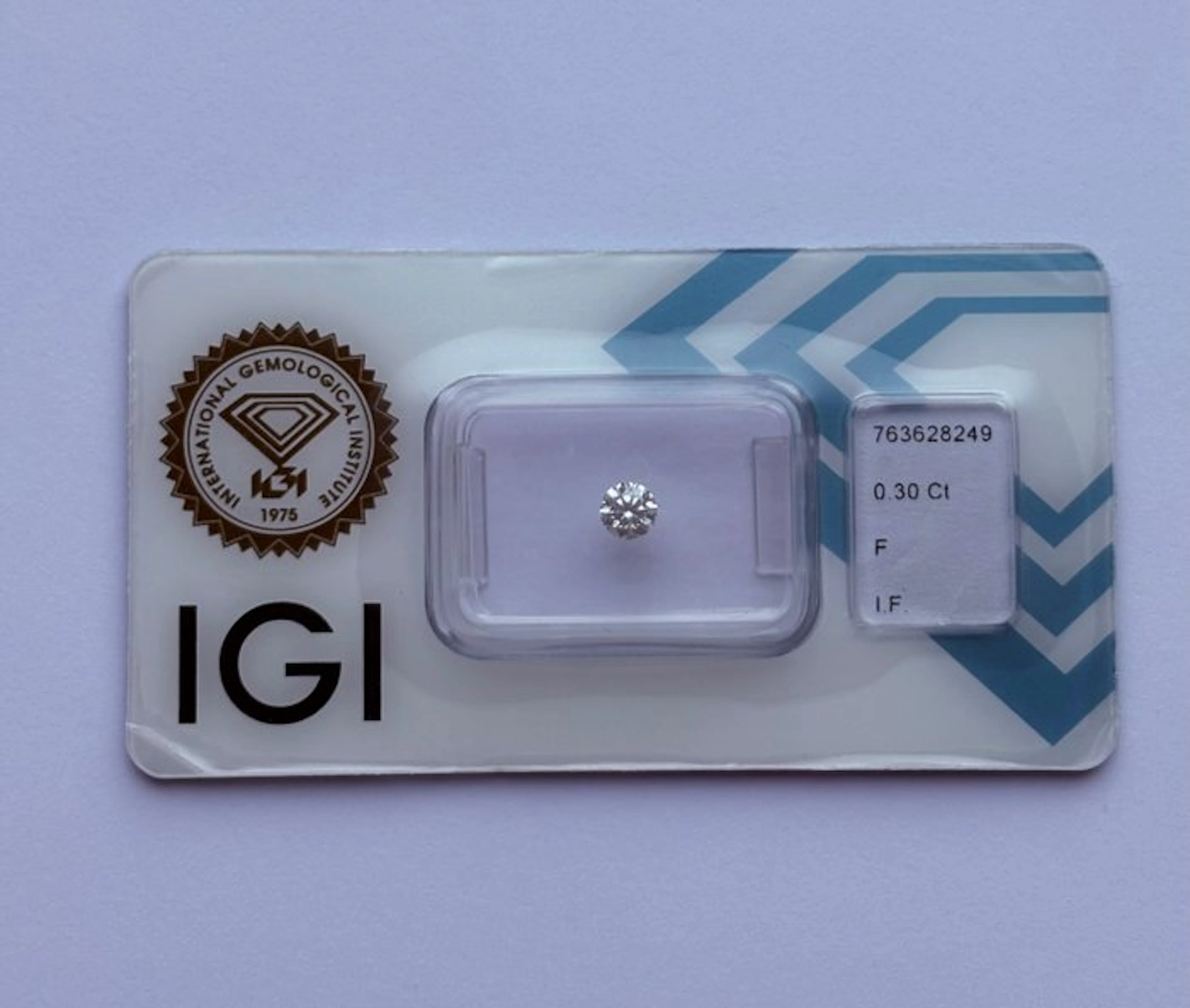 1 pcs Diamond (Natural) - 0.30 ct - Round - F - IF...